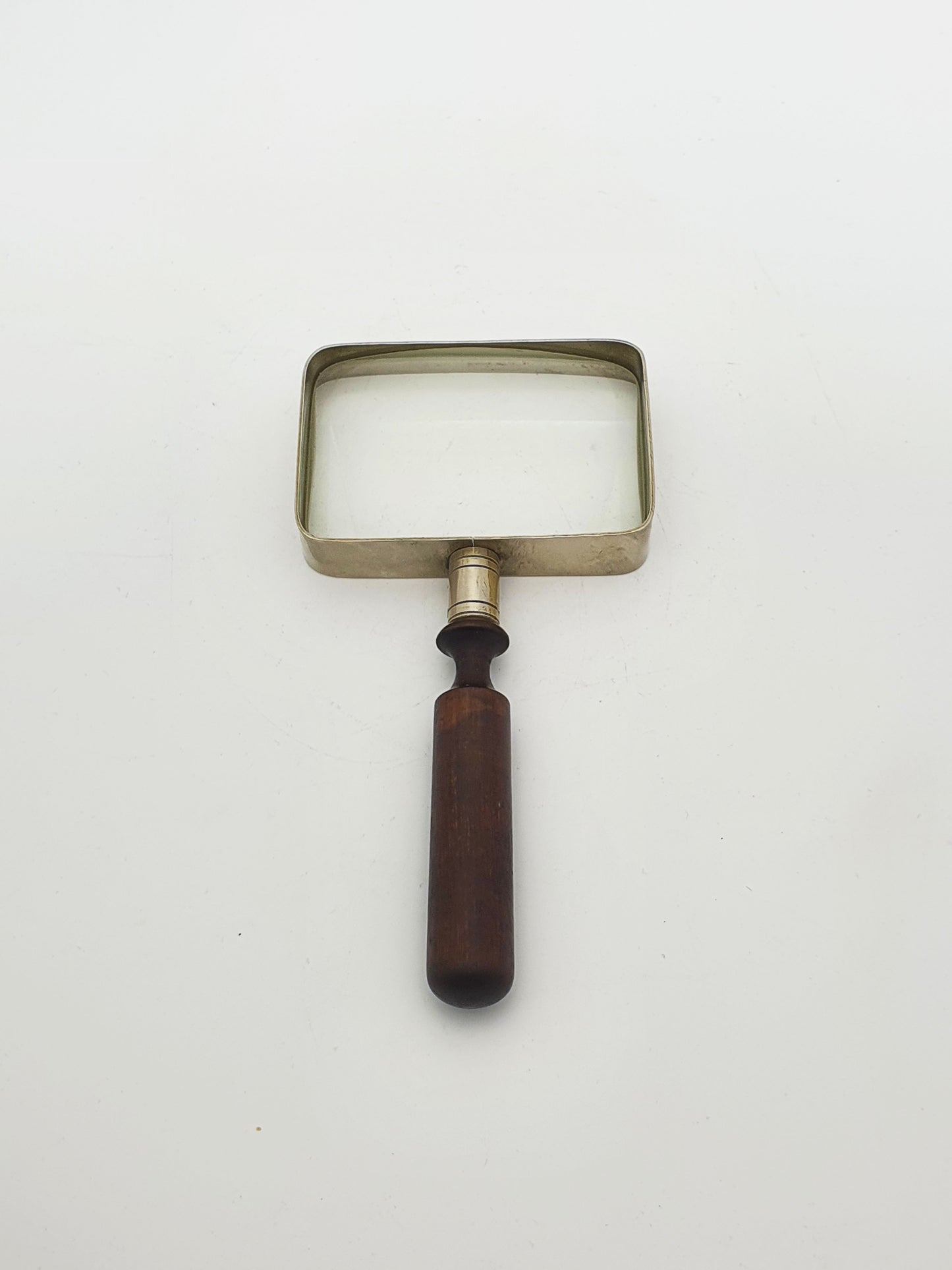 Handsome Antique Rectangular Magnifying Glass with Wooden Handle – circa 1910