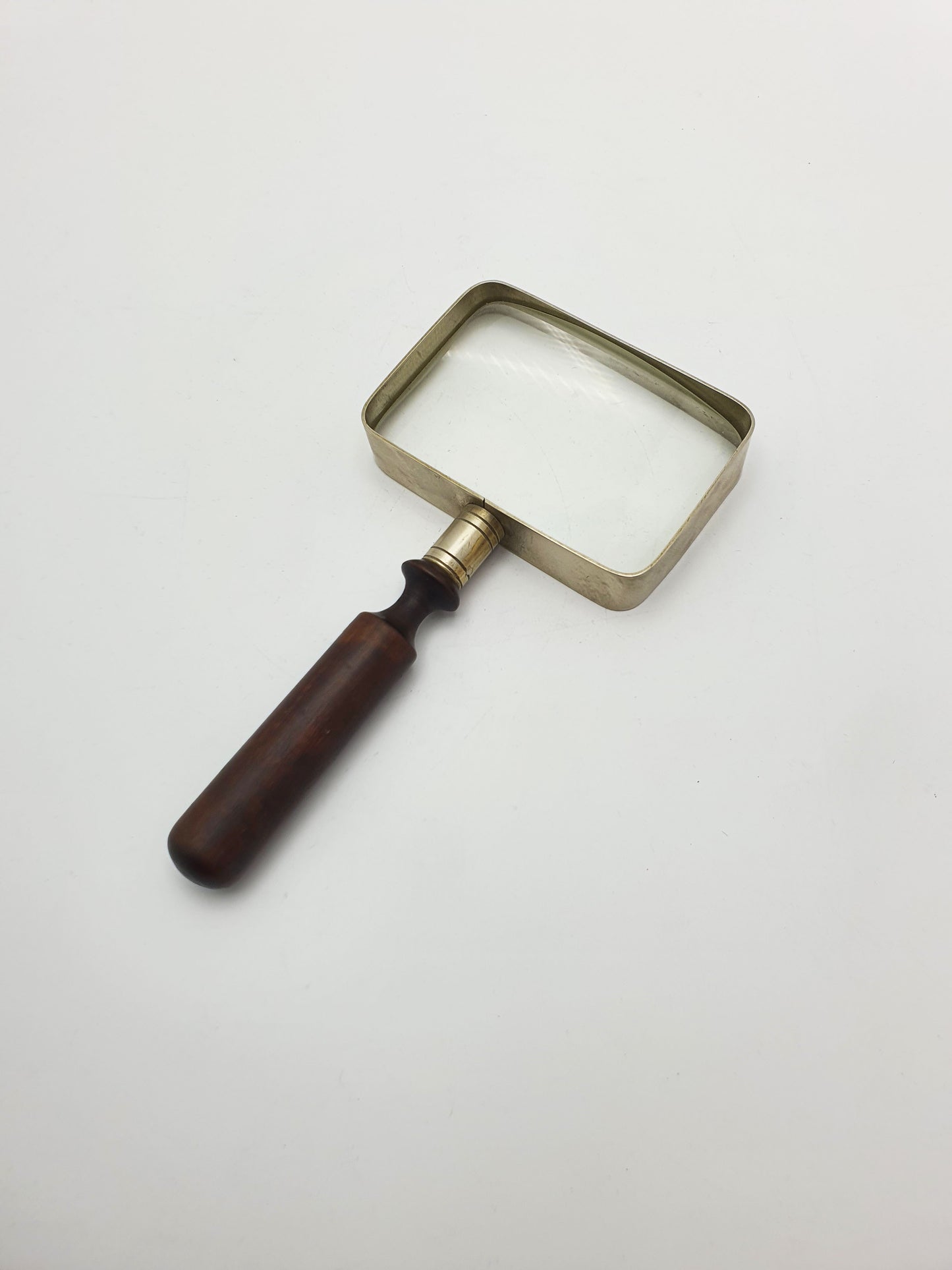 Handsome Antique Rectangular Magnifying Glass with Wooden Handle – circa 1910