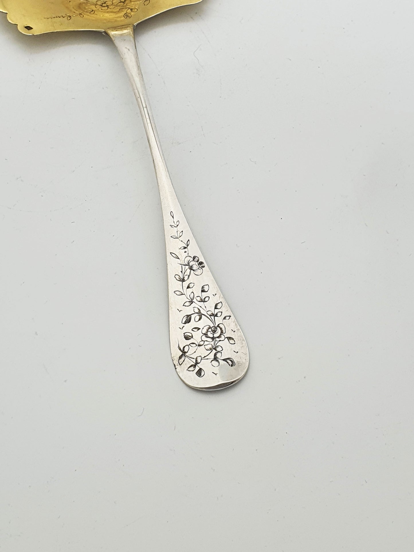 Gorgeous Large Antique French Gilt Silver Strawberry Spoon – circa 1900