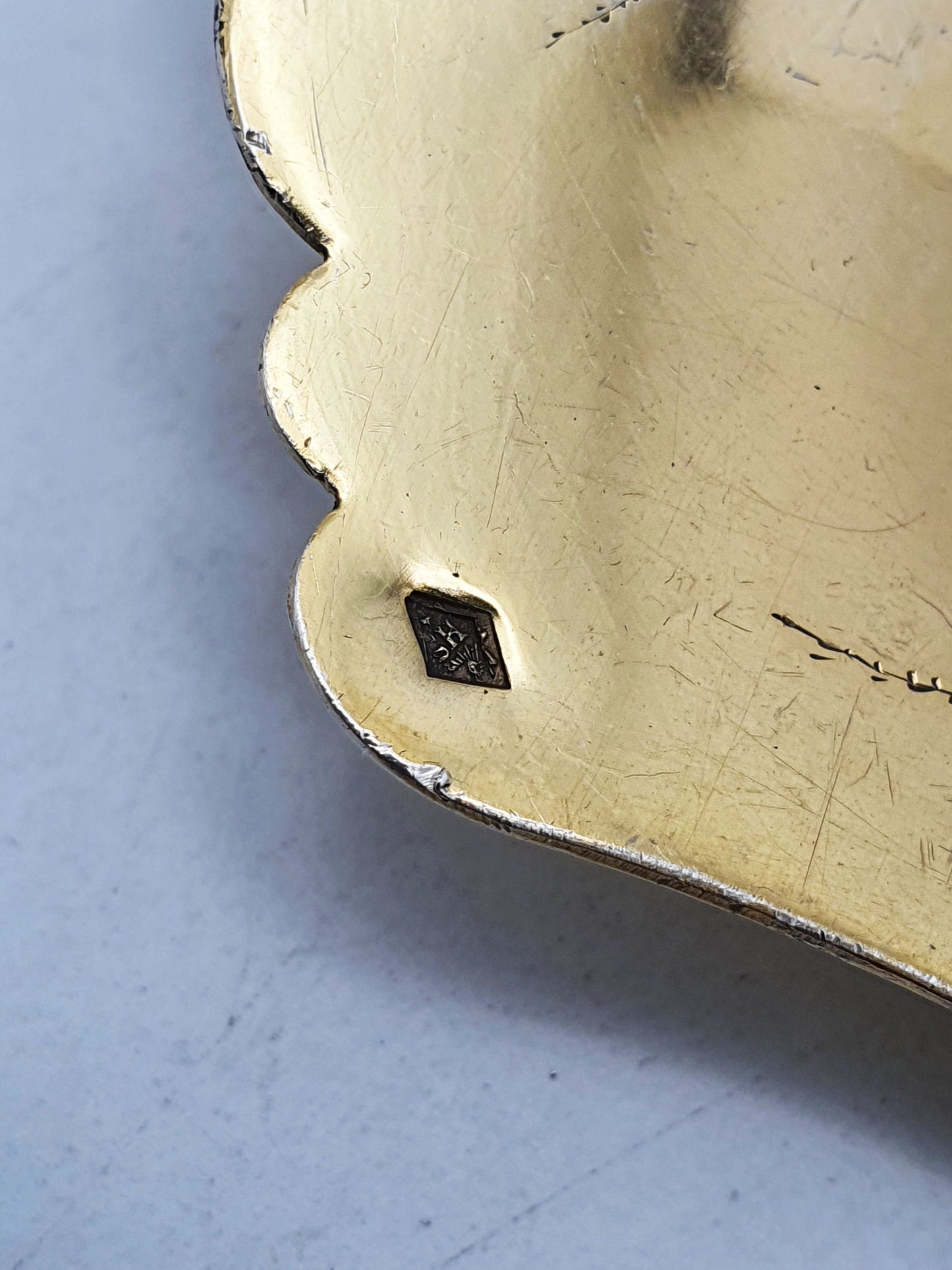 Gorgeous Large Antique French Gilt Silver Strawberry Spoon – circa 1900