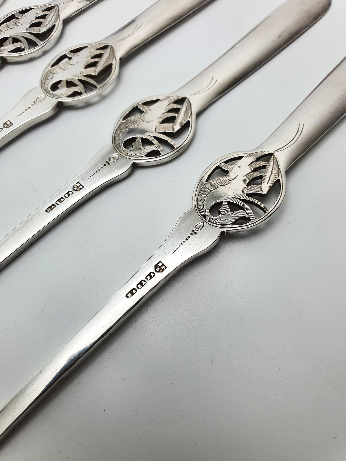 Unusual Set of 12 Edwardian Silver-Plated Lobster Picks – circa 1905