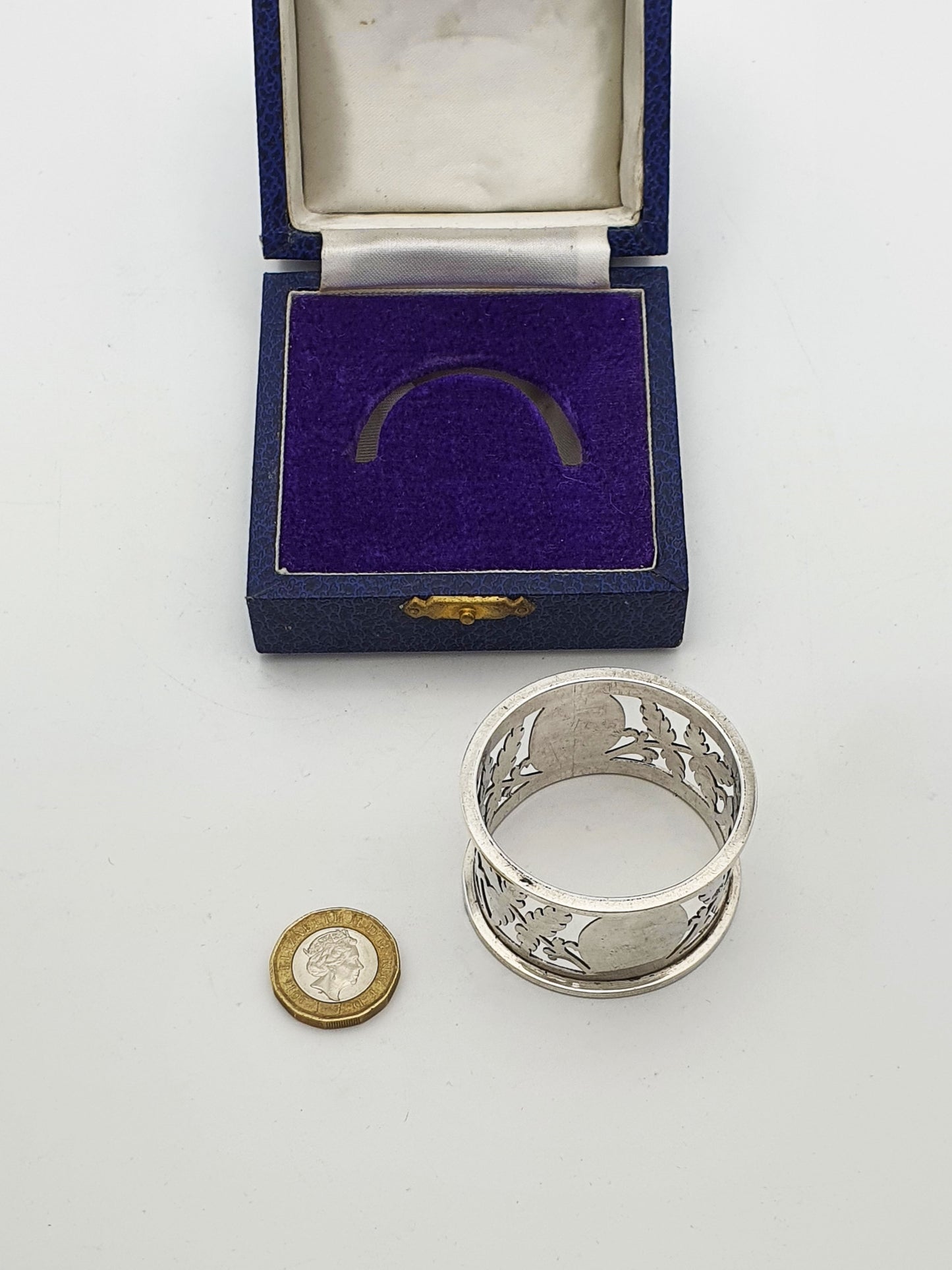 Nice Antique Edwardian Sterling Silver Napkin Ring - 1902