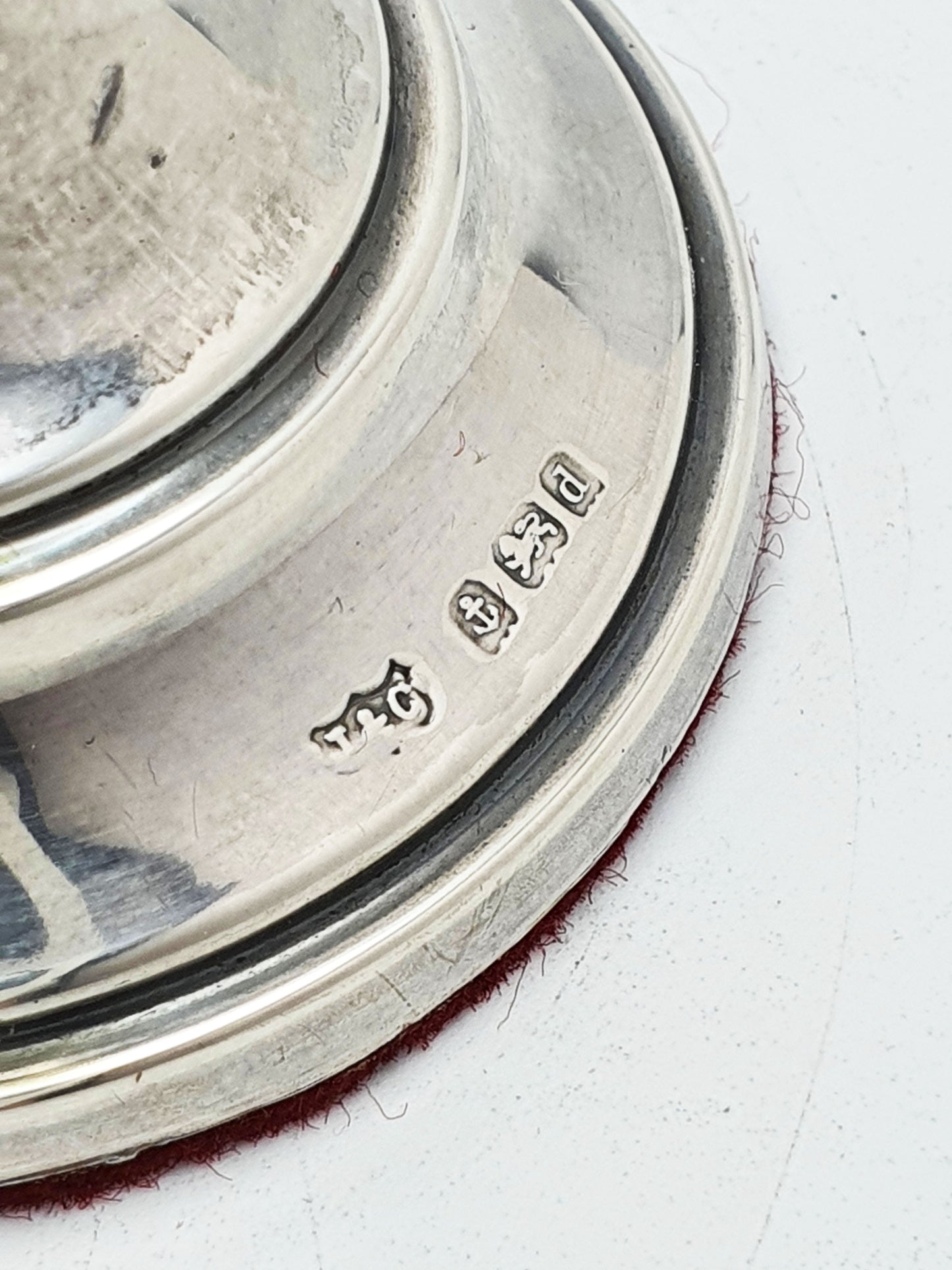 Pretty Antique Edwardian Glass Flute with Sterling Silver Base - 1903