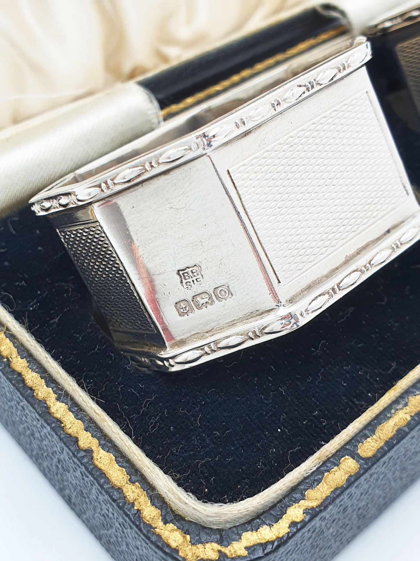 Unusual Pair of Art Deco Sterling Silver Napkin Rings - 1938