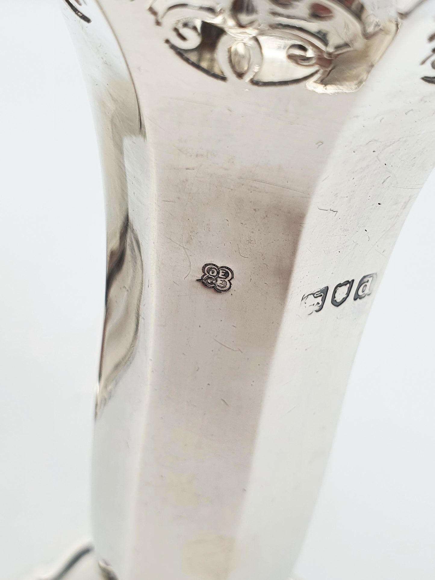 Gorgeous Pair of Edwardian Solid Silver Trumpet Vases - 1899