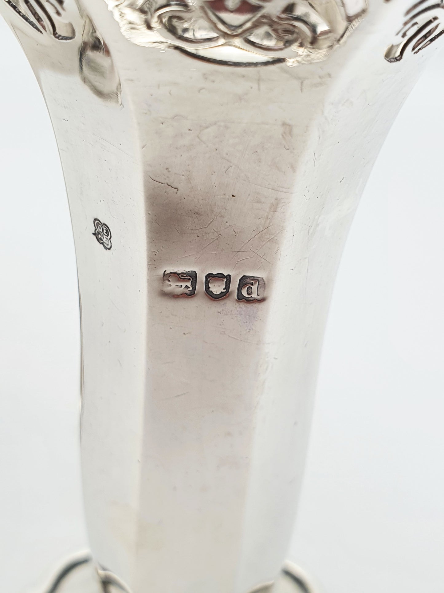 Gorgeous Pair of Edwardian Solid Silver Trumpet Vases - 1899