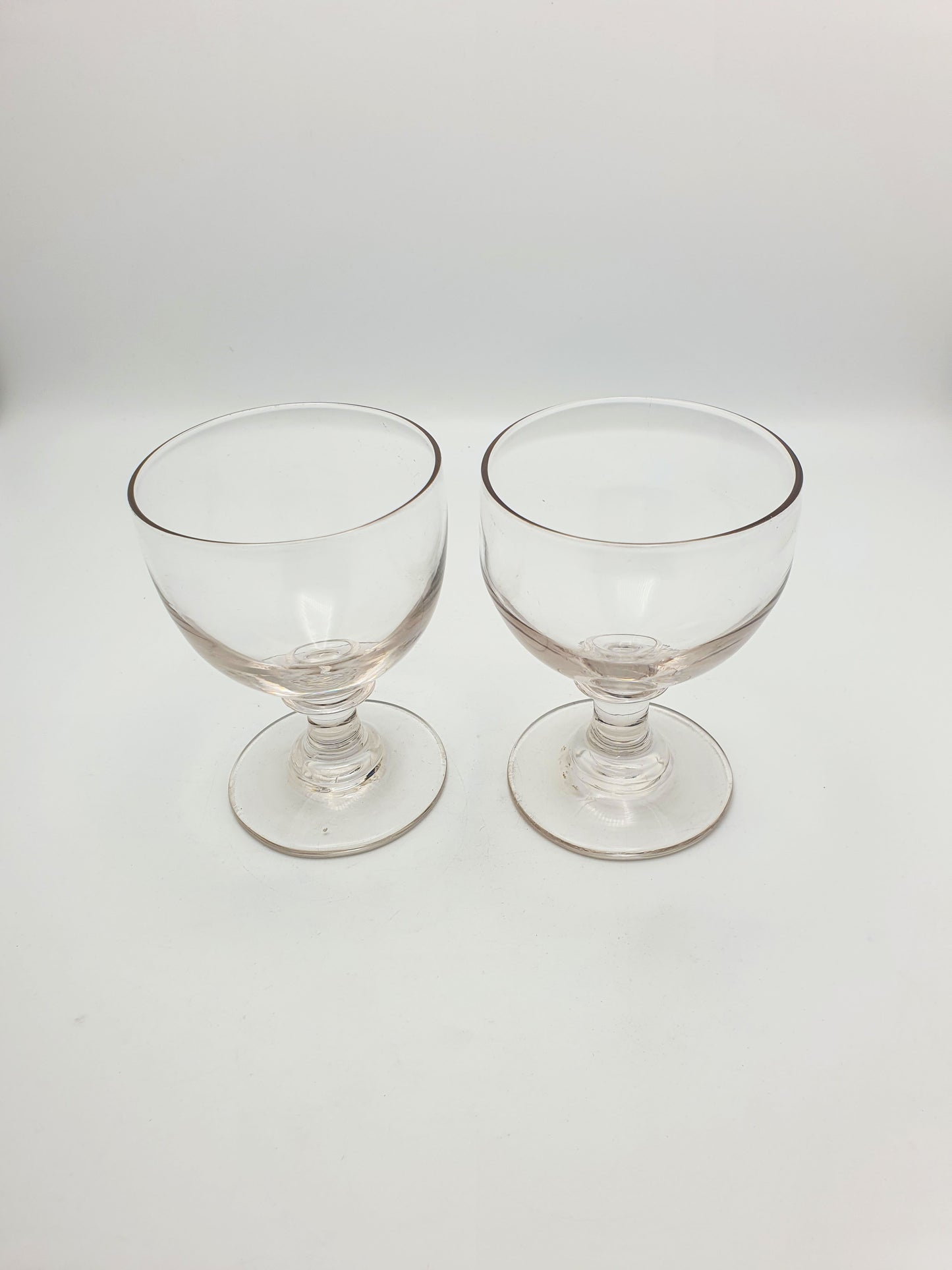 Gorgeous Pair of Antique Hand-Blown Glass Rummers – circa 1820