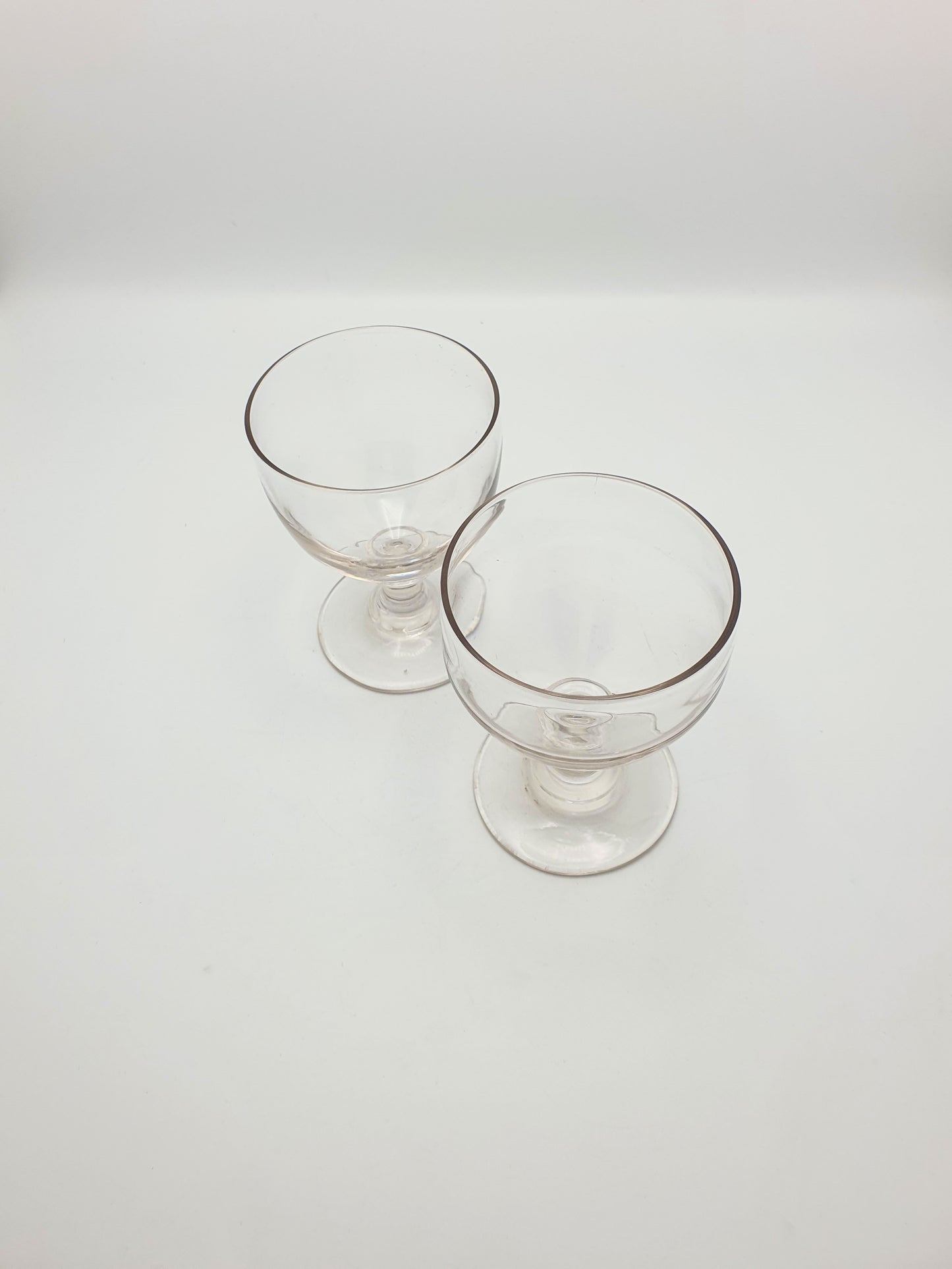 Gorgeous Pair of Antique Hand-Blown Glass Rummers – circa 1820