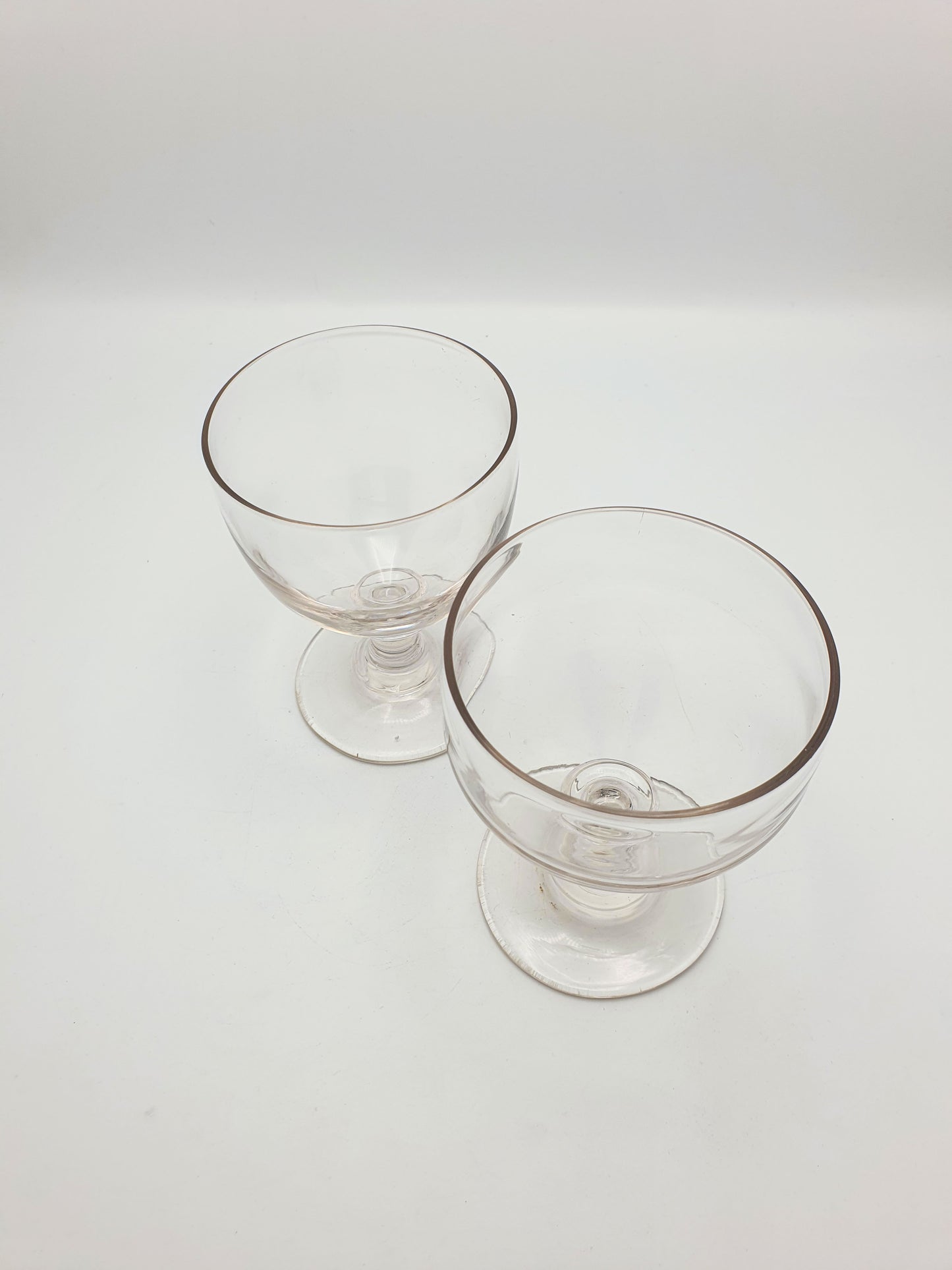 Gorgeous Pair of Antique Hand-Blown Glass Rummers – circa 1820