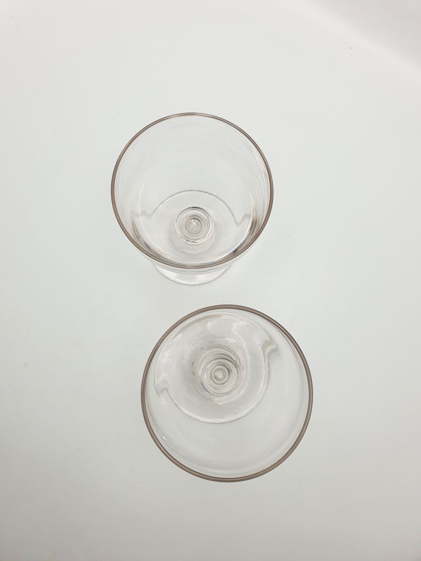 Gorgeous Pair of Antique Hand-Blown Glass Rummers – circa 1820