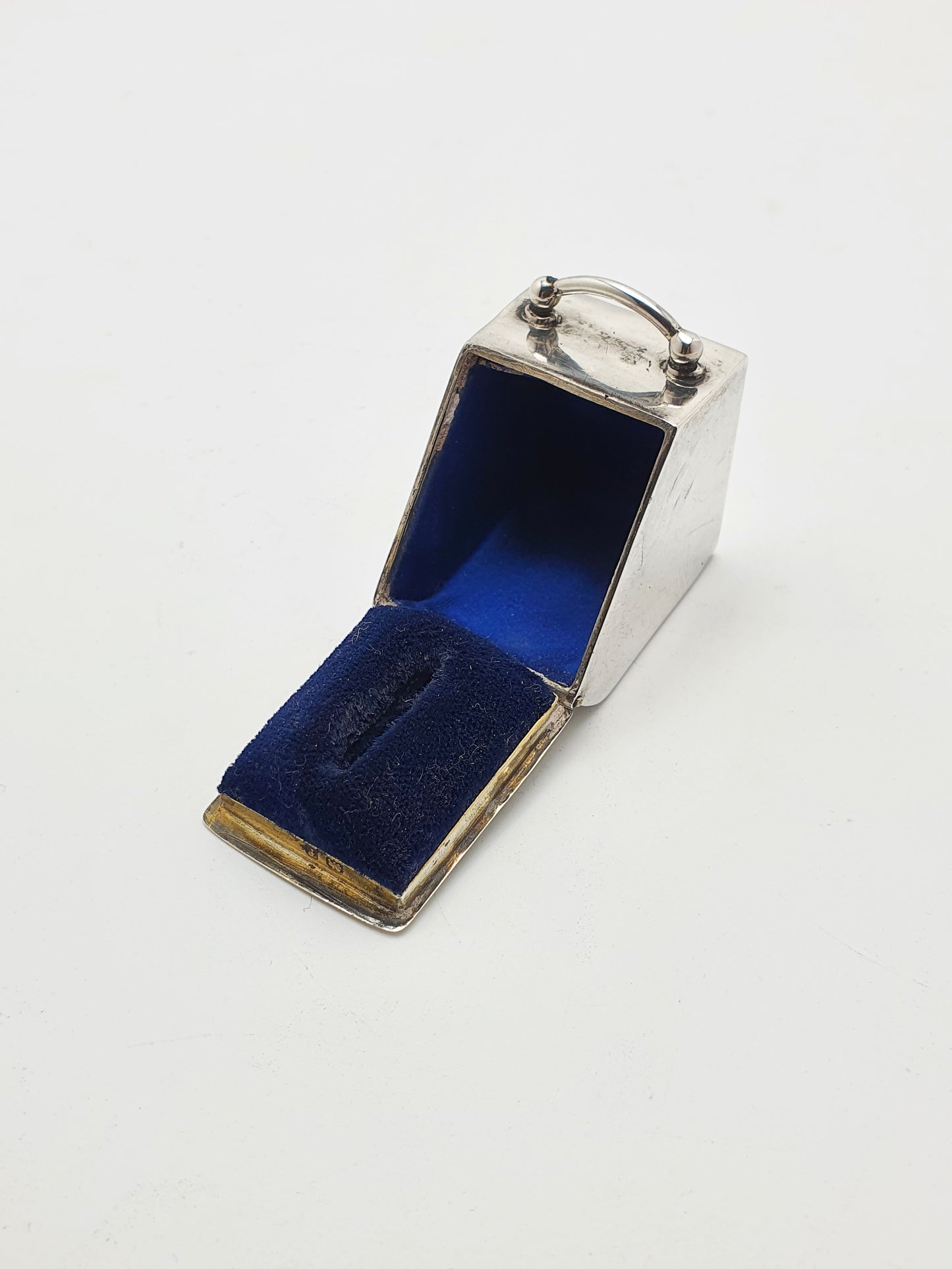 Rare and Fabulous Antique Sterling Silver Cherub Ring Box - 1905