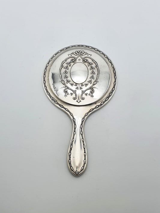 Lovely Antique Sterling Silver Hand Mirror - 1912