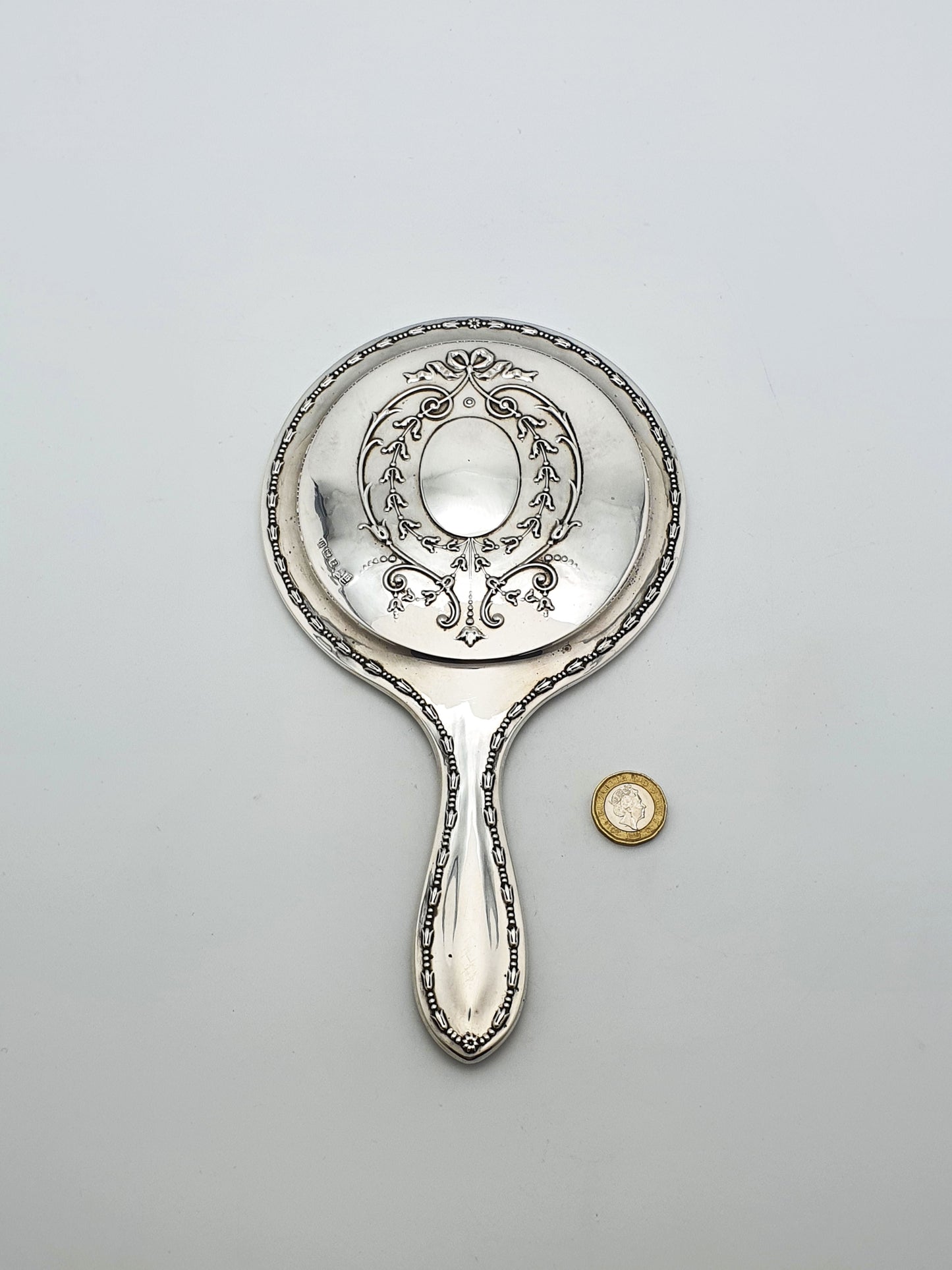 Lovely Antique Sterling Silver Hand Mirror - 1912