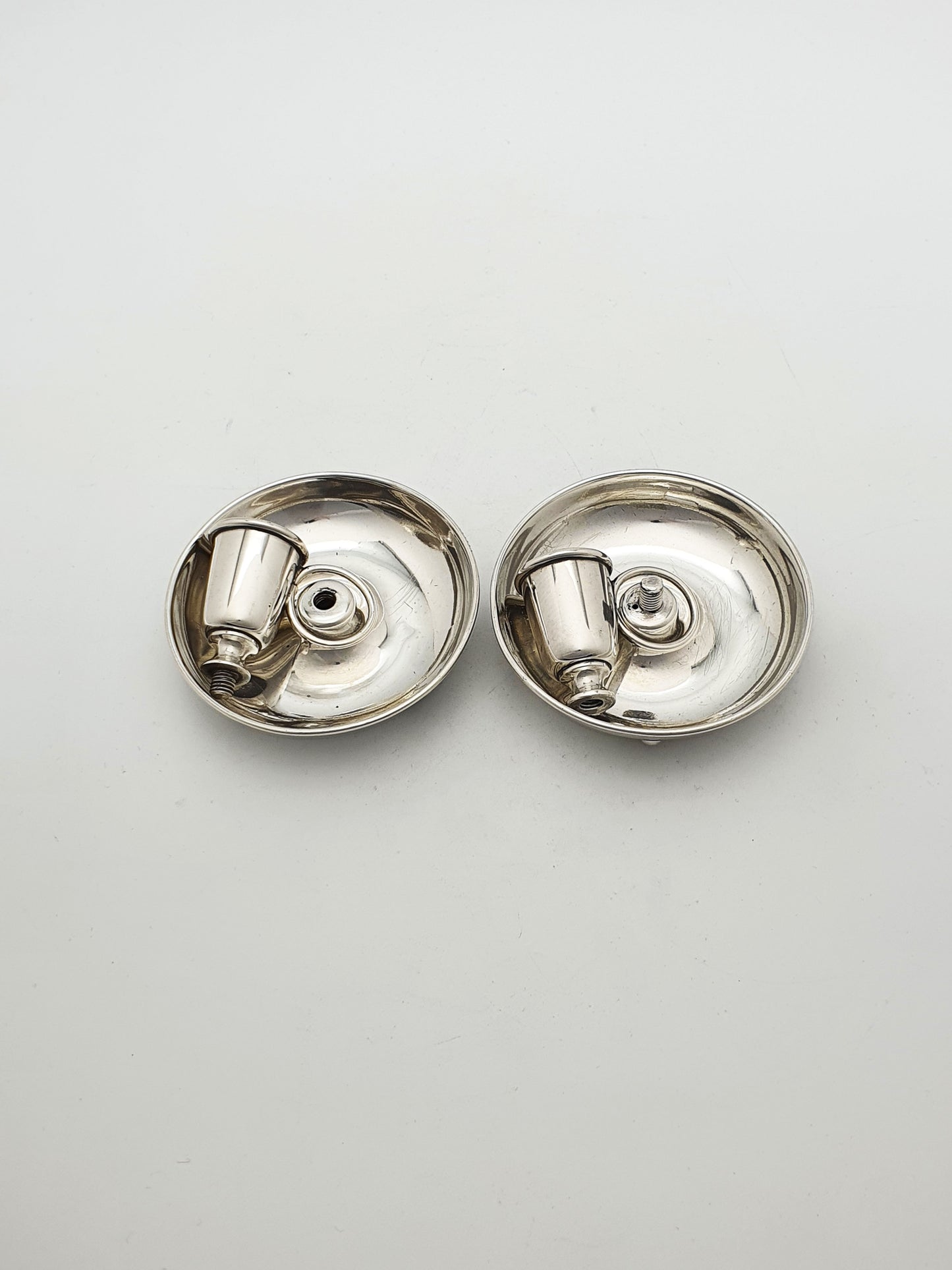 Unusual Pair of Antique Sterling Silver Travel Chambersticks – circa 1890