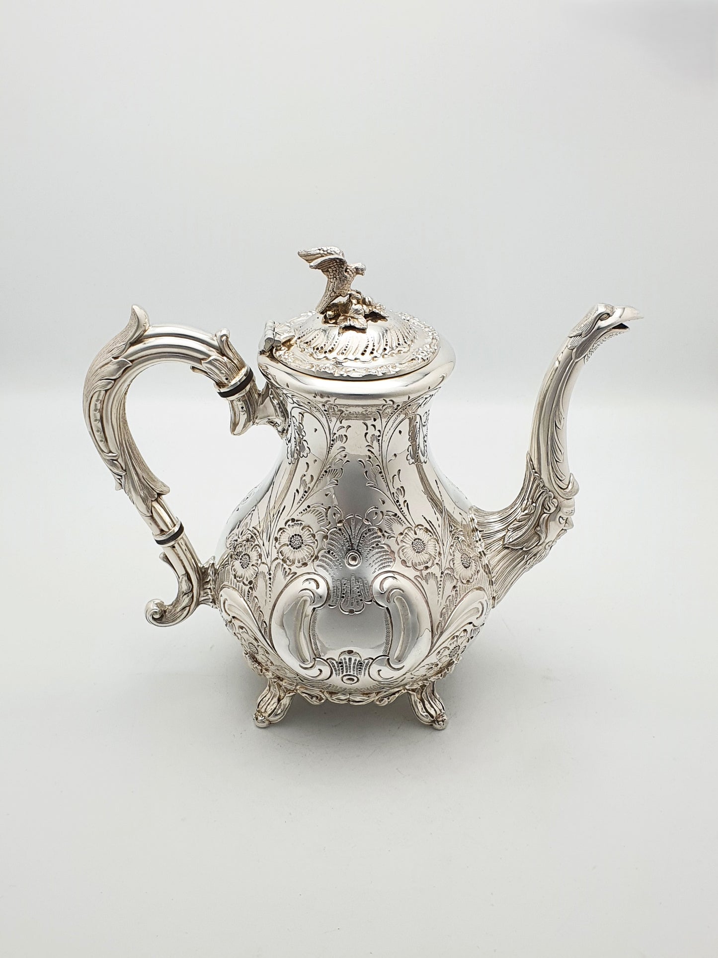 Ornate Antique Four-Piece Tea Set with Stunning Figural Detailing – circa 1920