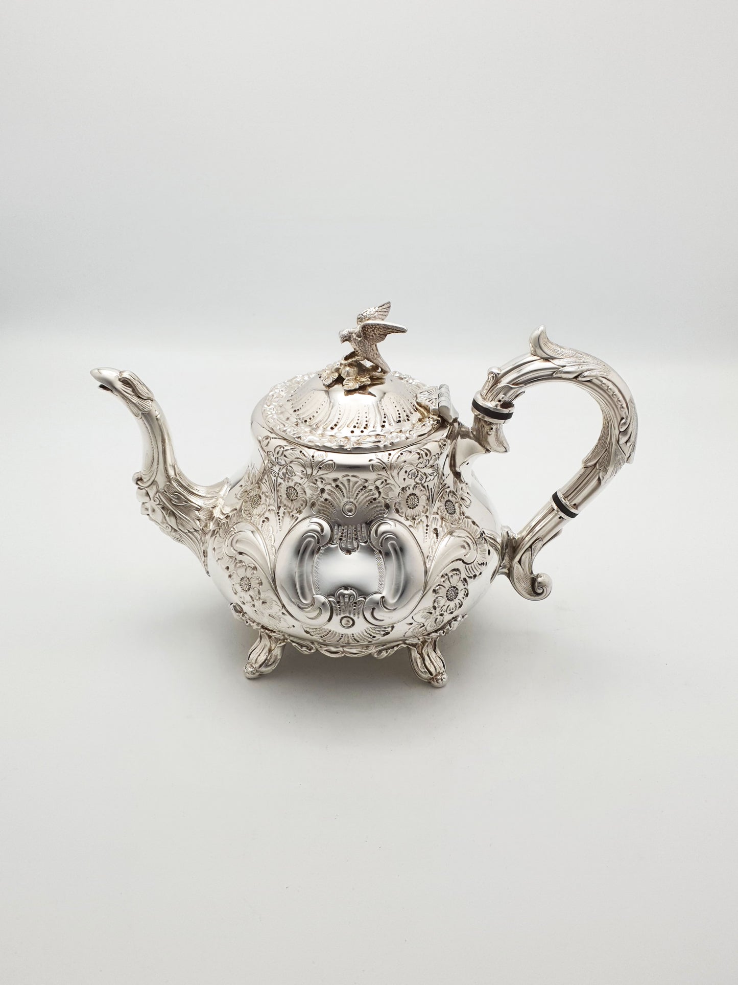Ornate Antique Four-Piece Tea Set with Stunning Figural Detailing – circa 1920