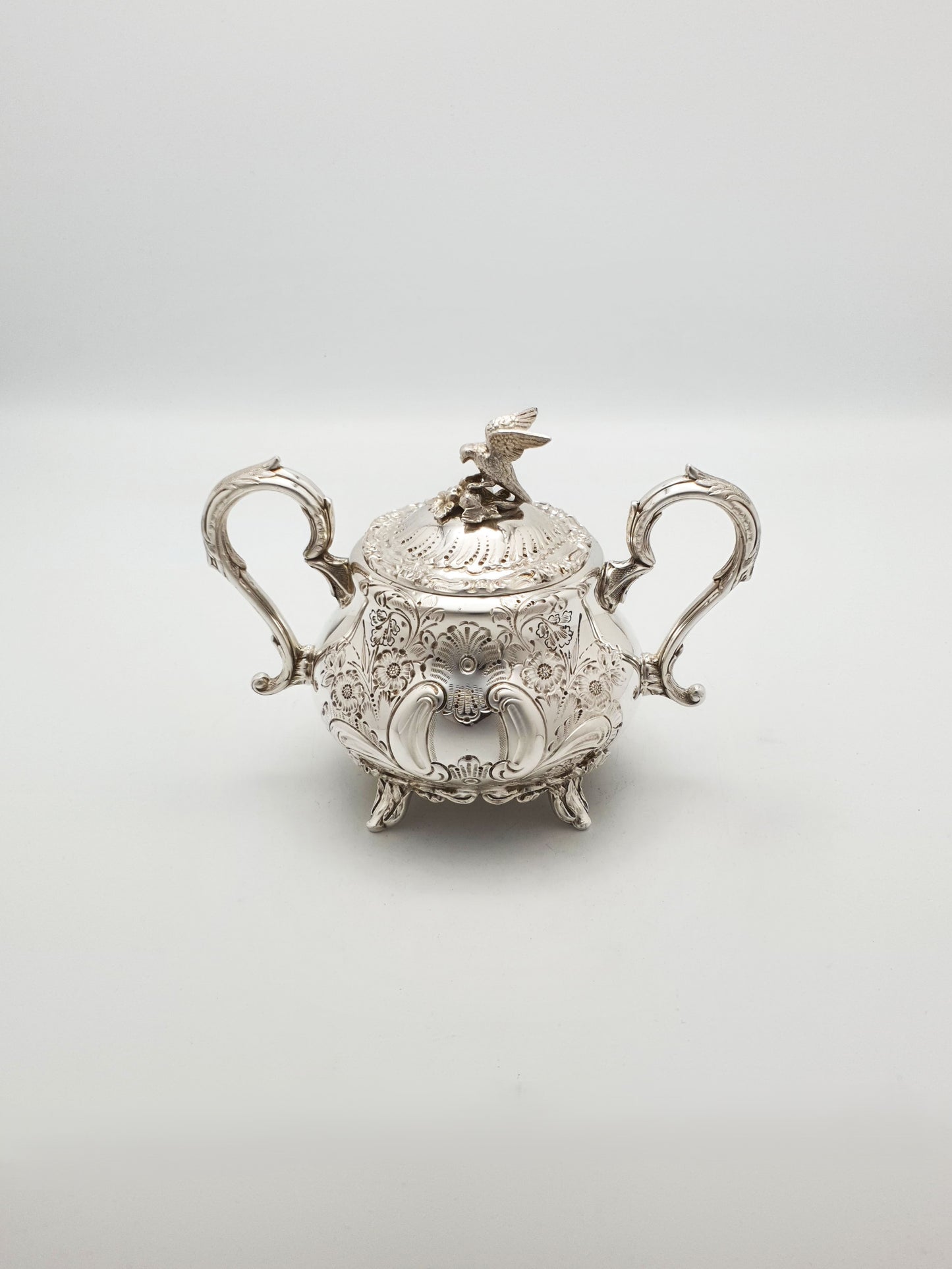 Ornate Antique Four-Piece Tea Set with Stunning Figural Detailing – circa 1920