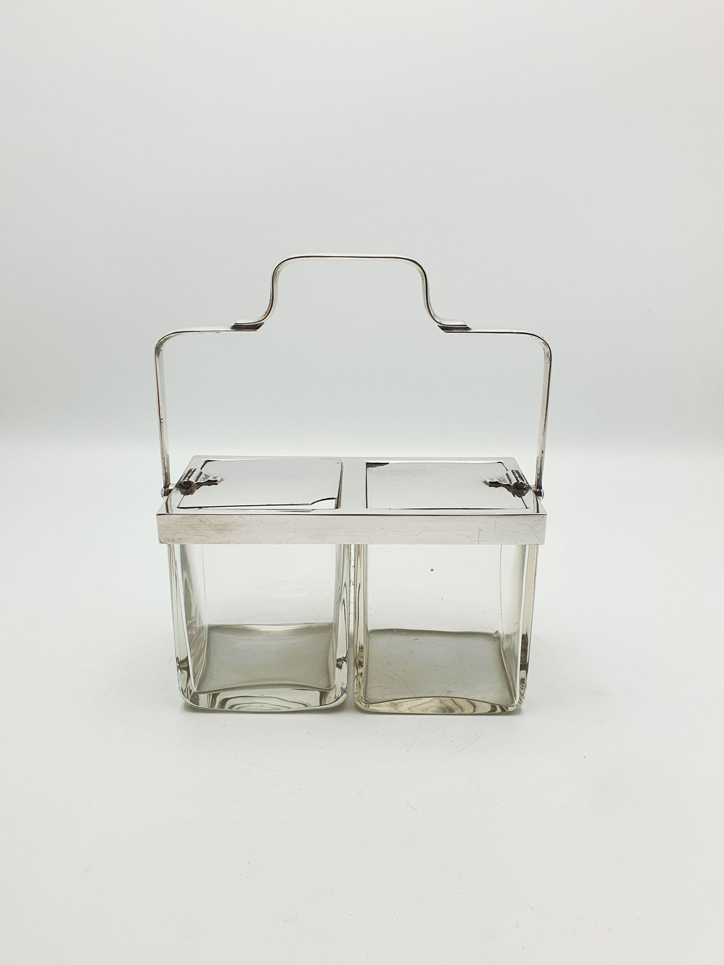 Rare Antique Silver-Plated Double Preserve Jar with Self Opening Lid Mechanism – circa 1920