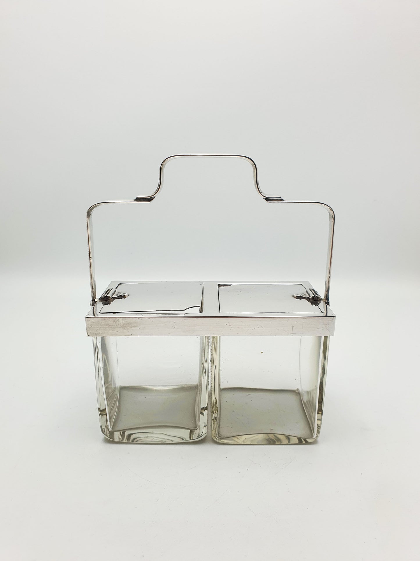 Rare Antique Silver-Plated Double Preserve Jar with Self Opening Lid Mechanism – circa 1920