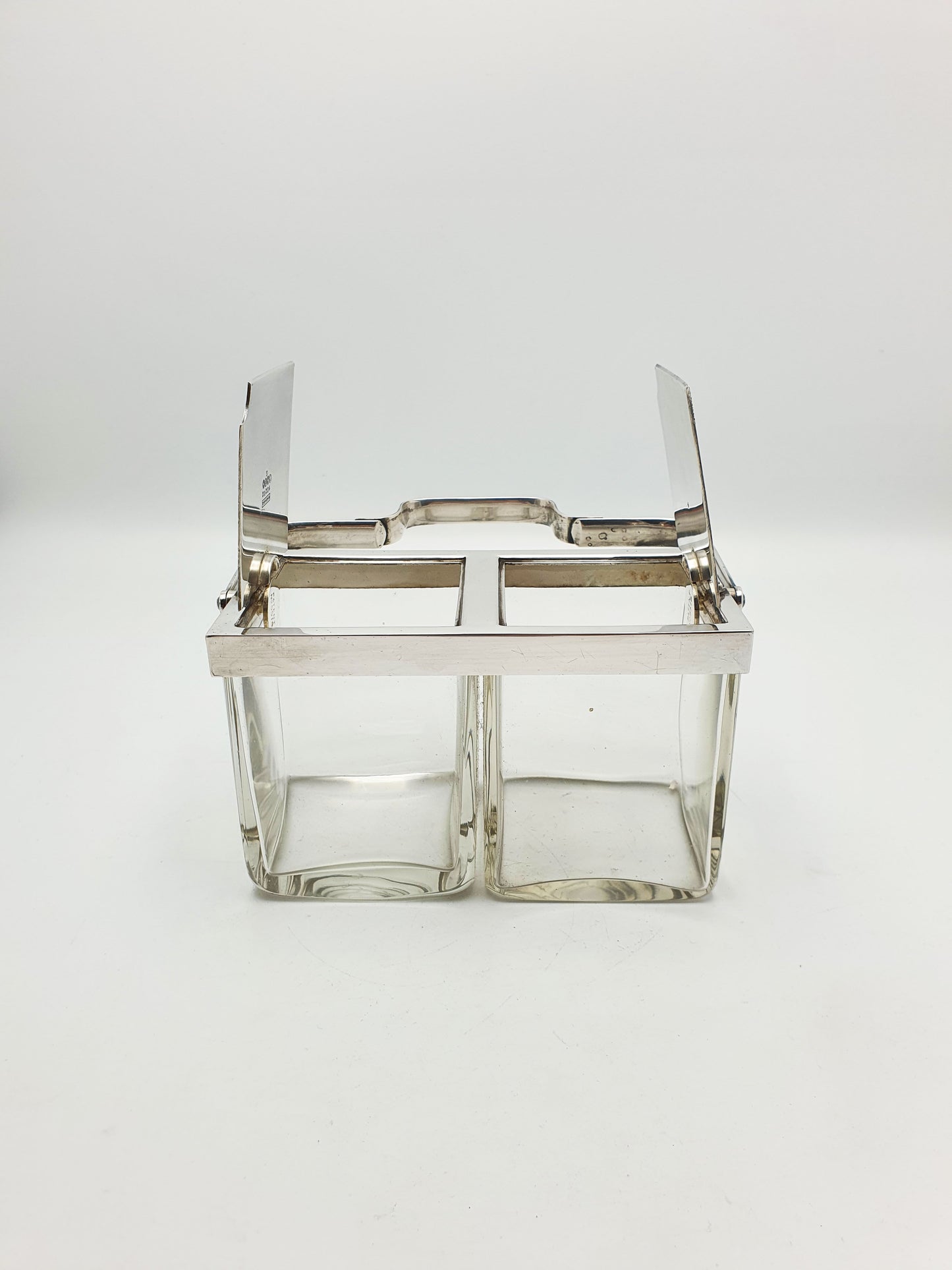 Rare Antique Silver-Plated Double Preserve Jar with Self Opening Lid Mechanism – circa 1920