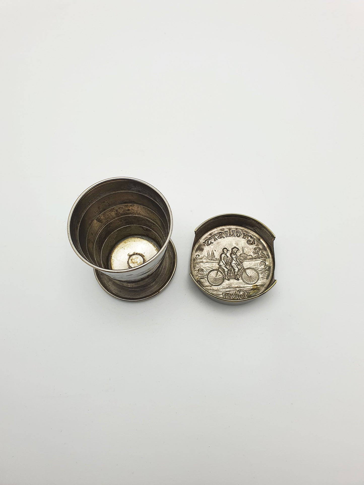 Unusual Antique “Cyclists Cup” Collapsible Travel Cup – circa 1900