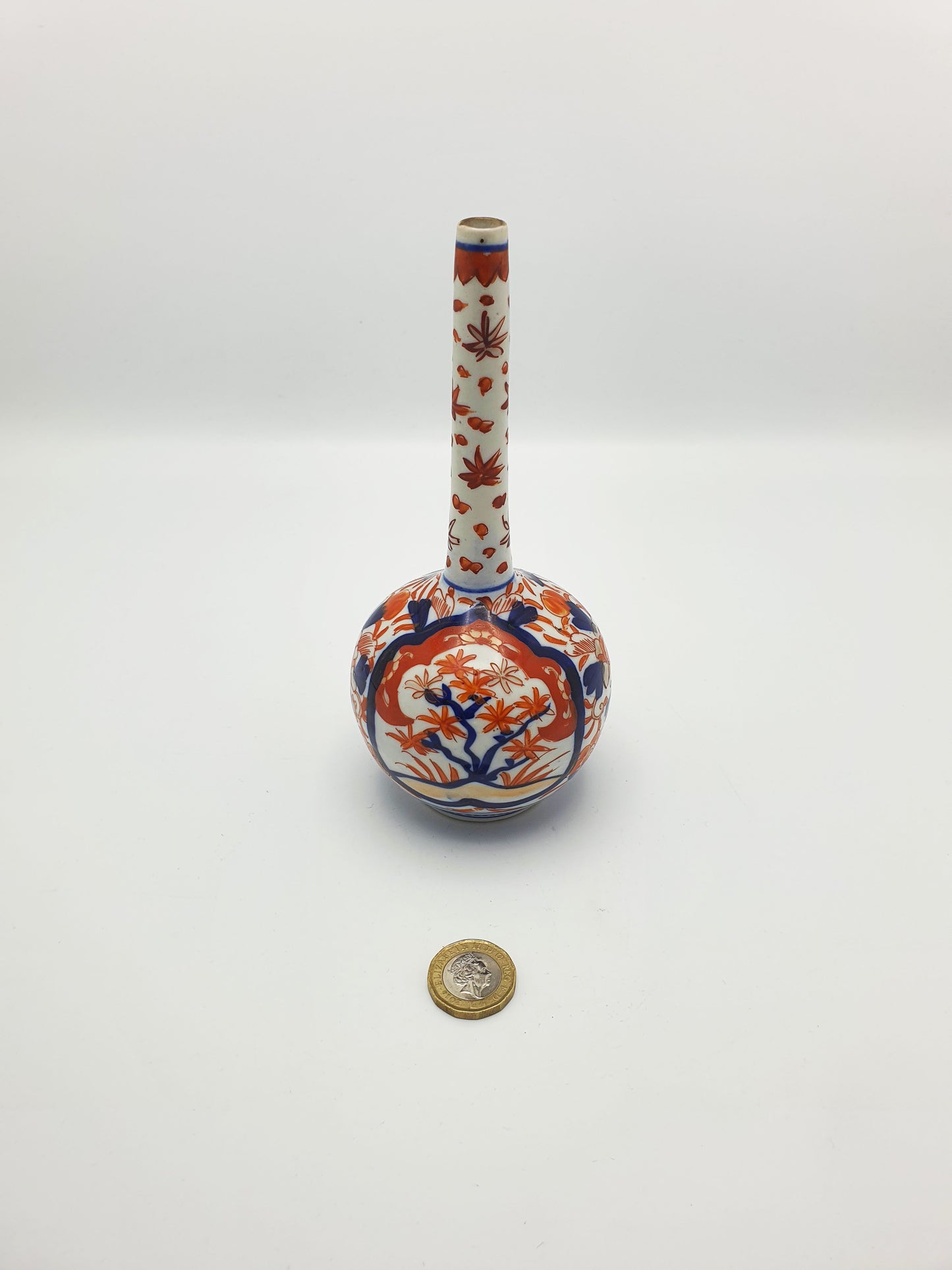 Nice Small Antique Japanese Imari Long-Neck Vase – circa 1900