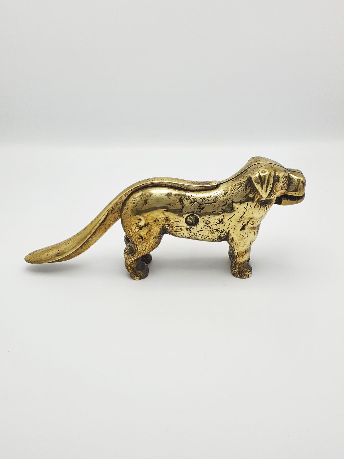 Charming Large Antique Brass Dog Nutcracker – circa 1890
