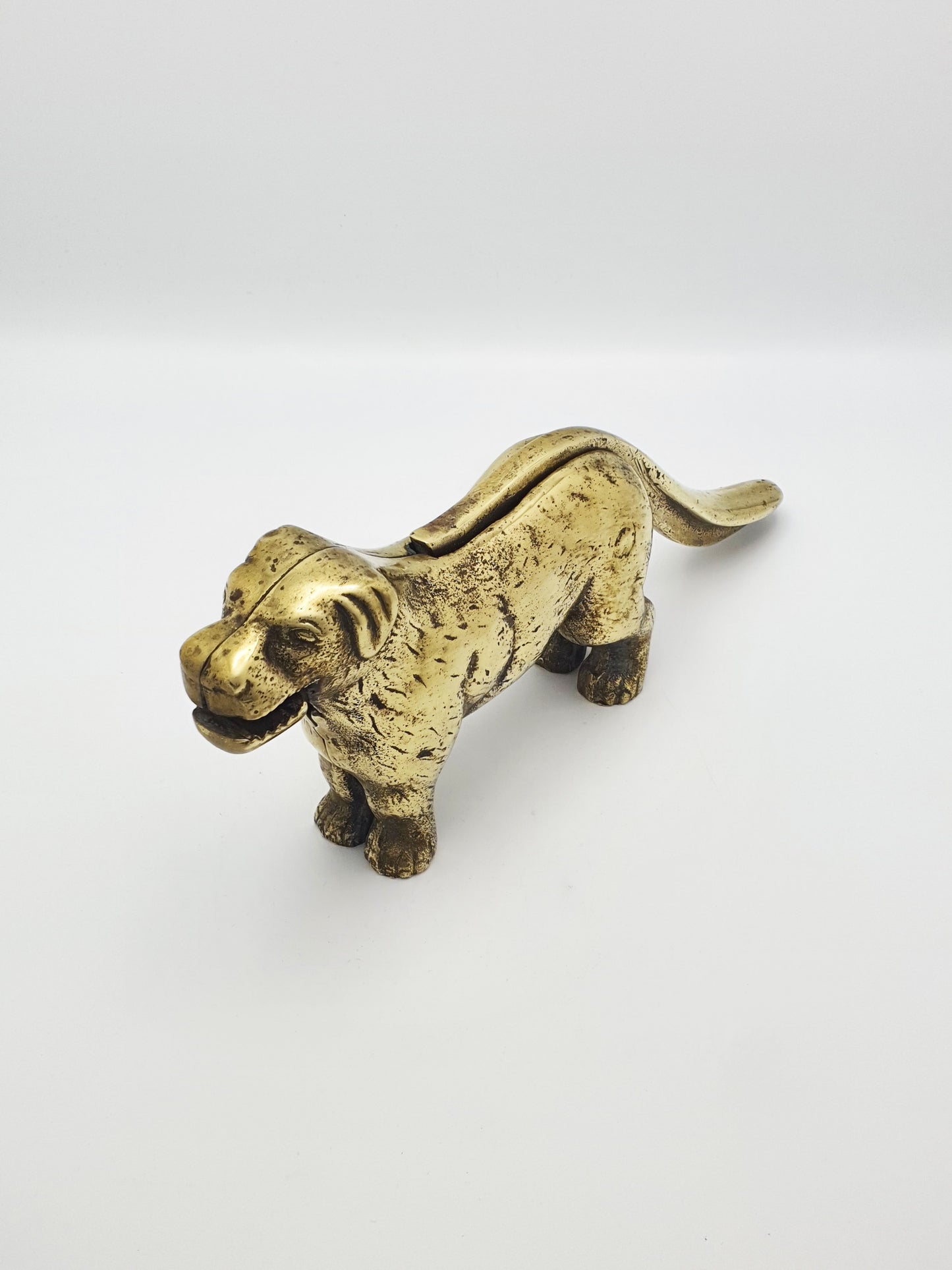 Charming Large Antique Brass Dog Nutcracker – circa 1890