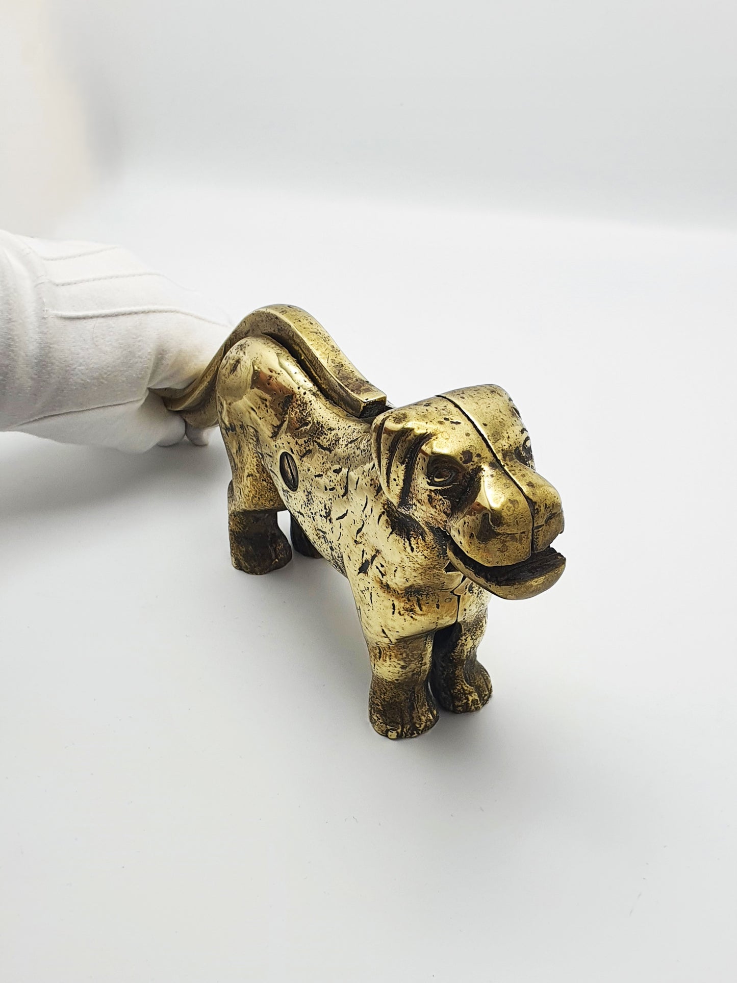Charming Large Antique Brass Dog Nutcracker – circa 1890