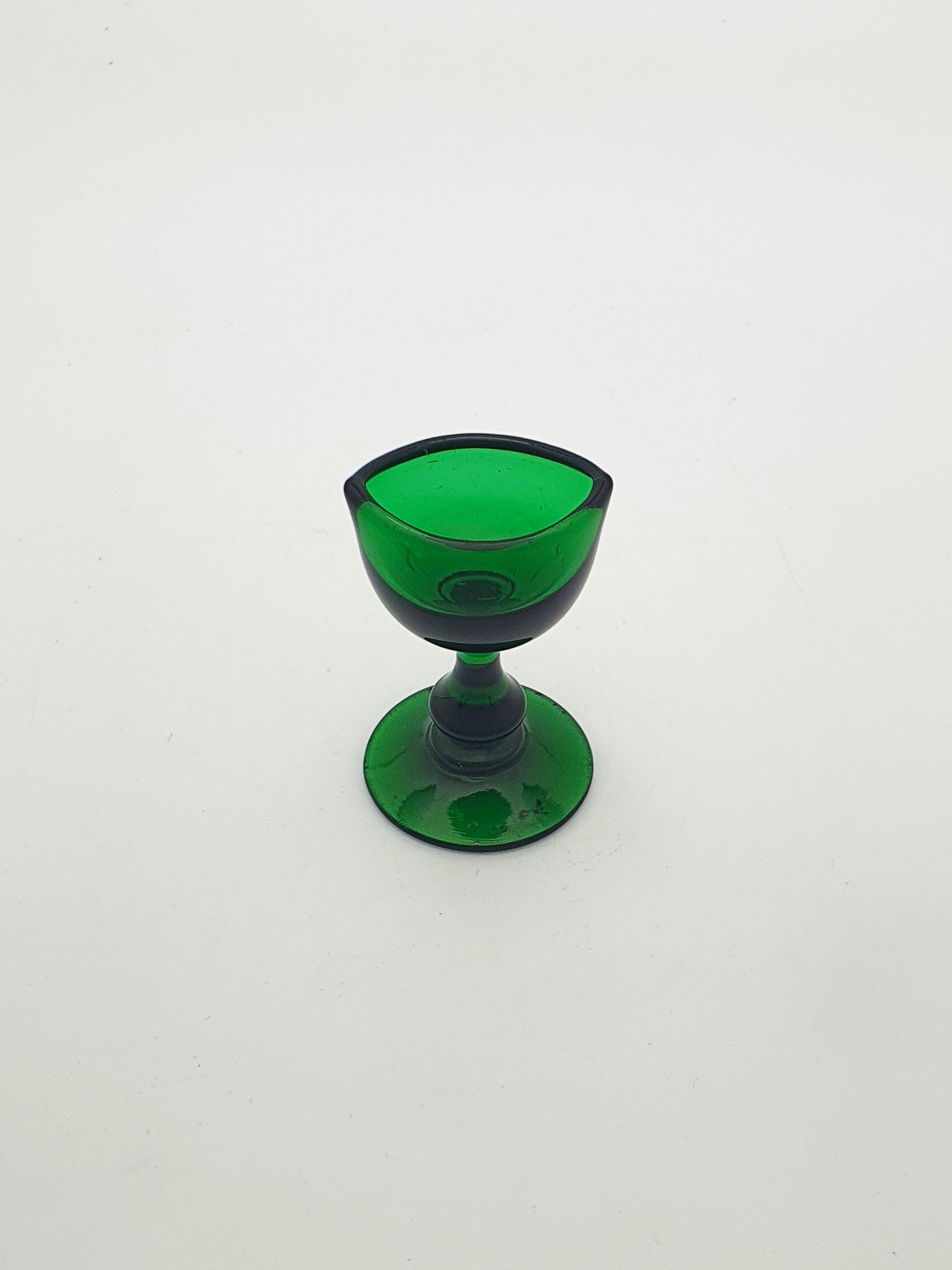Lovely Collection of 3 Antique Victorian Bristol Green Glass Pedestal Eye Baths – circa 1860