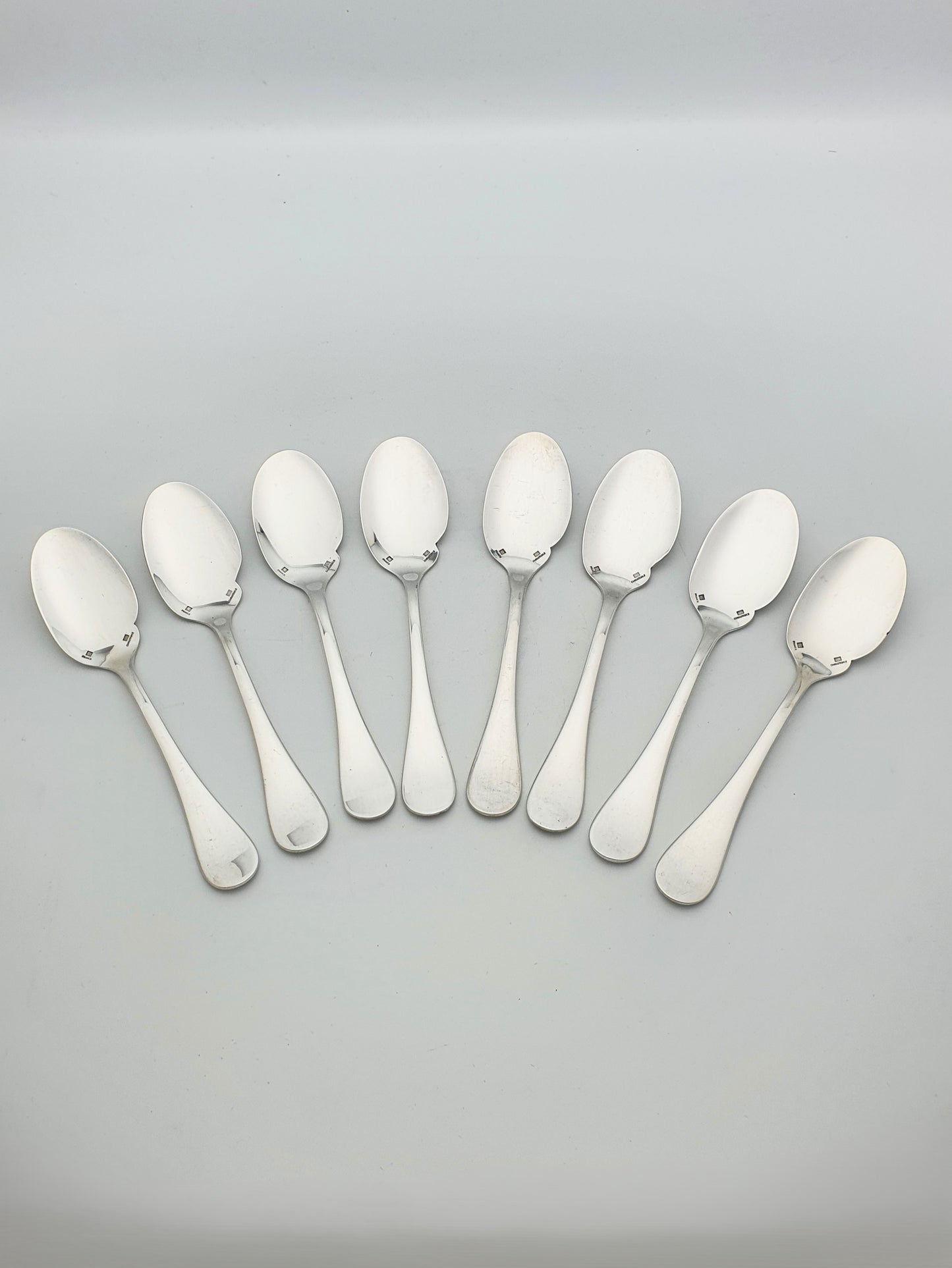 Set of 8 French Silver-Plated Dessert Spoons by Christofle – circa 1960