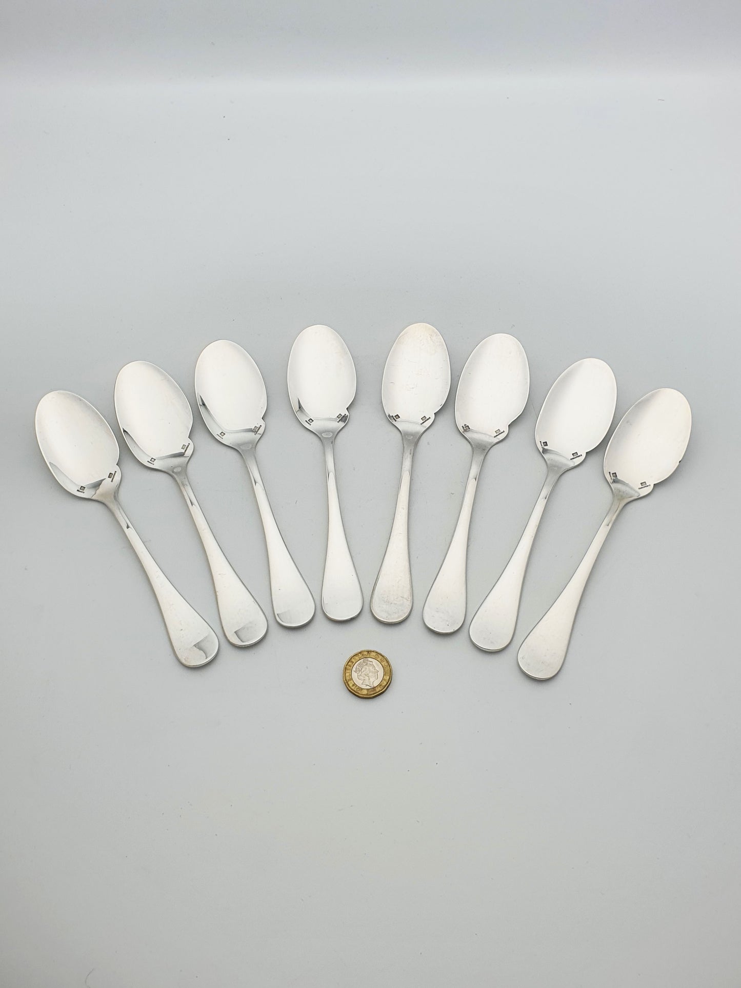 Set of 8 French Silver-Plated Dessert Spoons by Christofle – circa 1960