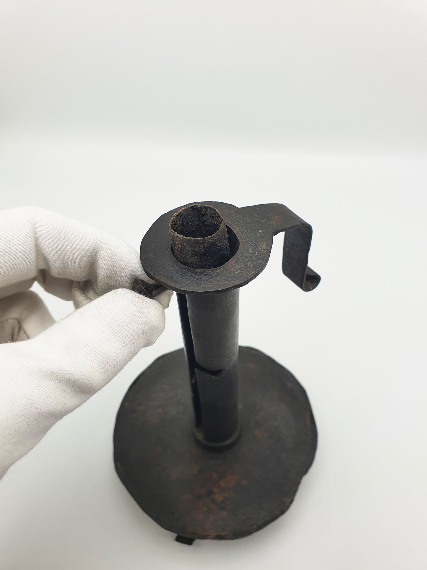 Fabulous Continental Wrought Iron “Courting” Candlestick – circa 1700