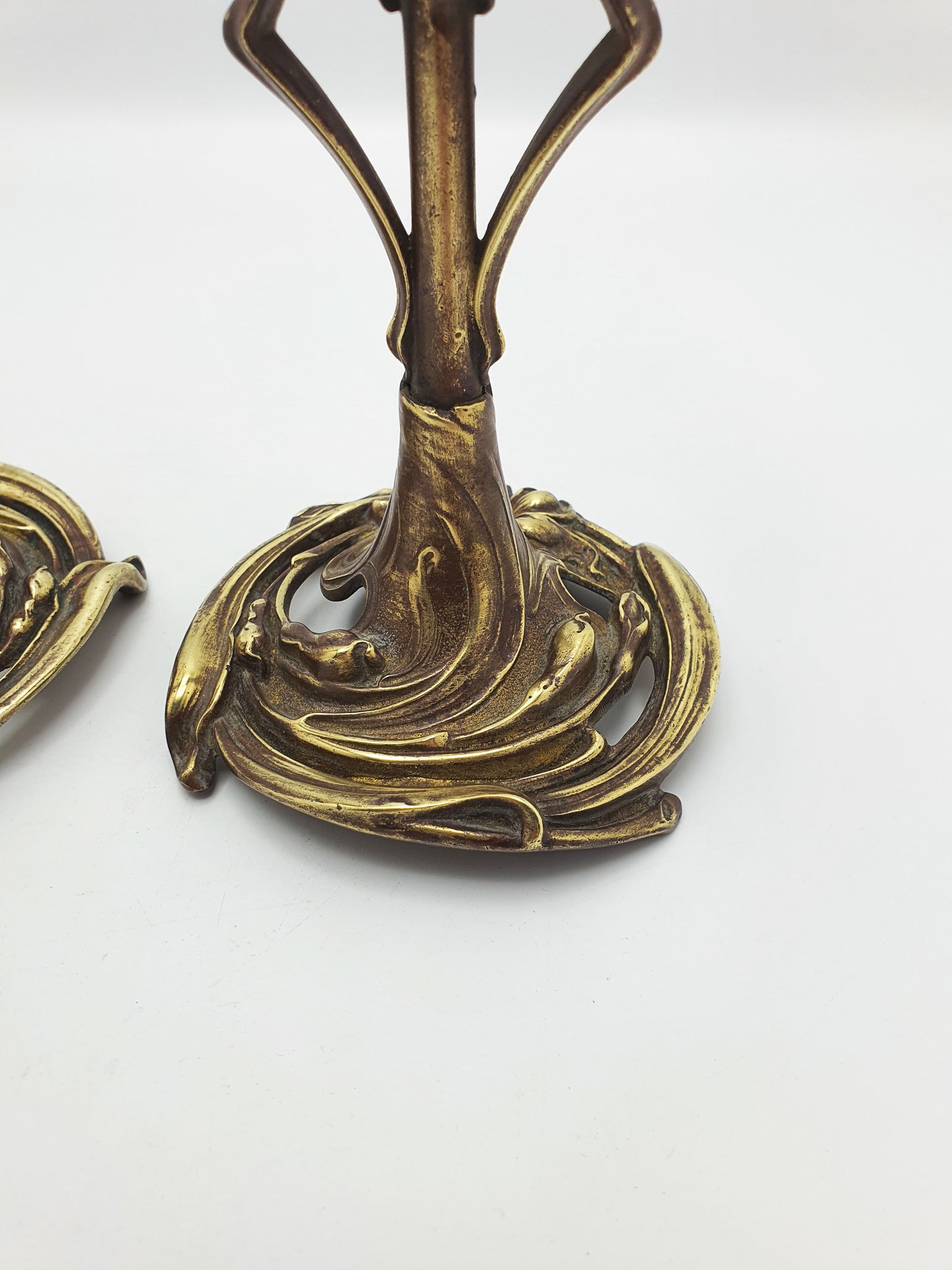 Nice Pair of French Art Nouveau Bronze Candlesticks – circa 1900