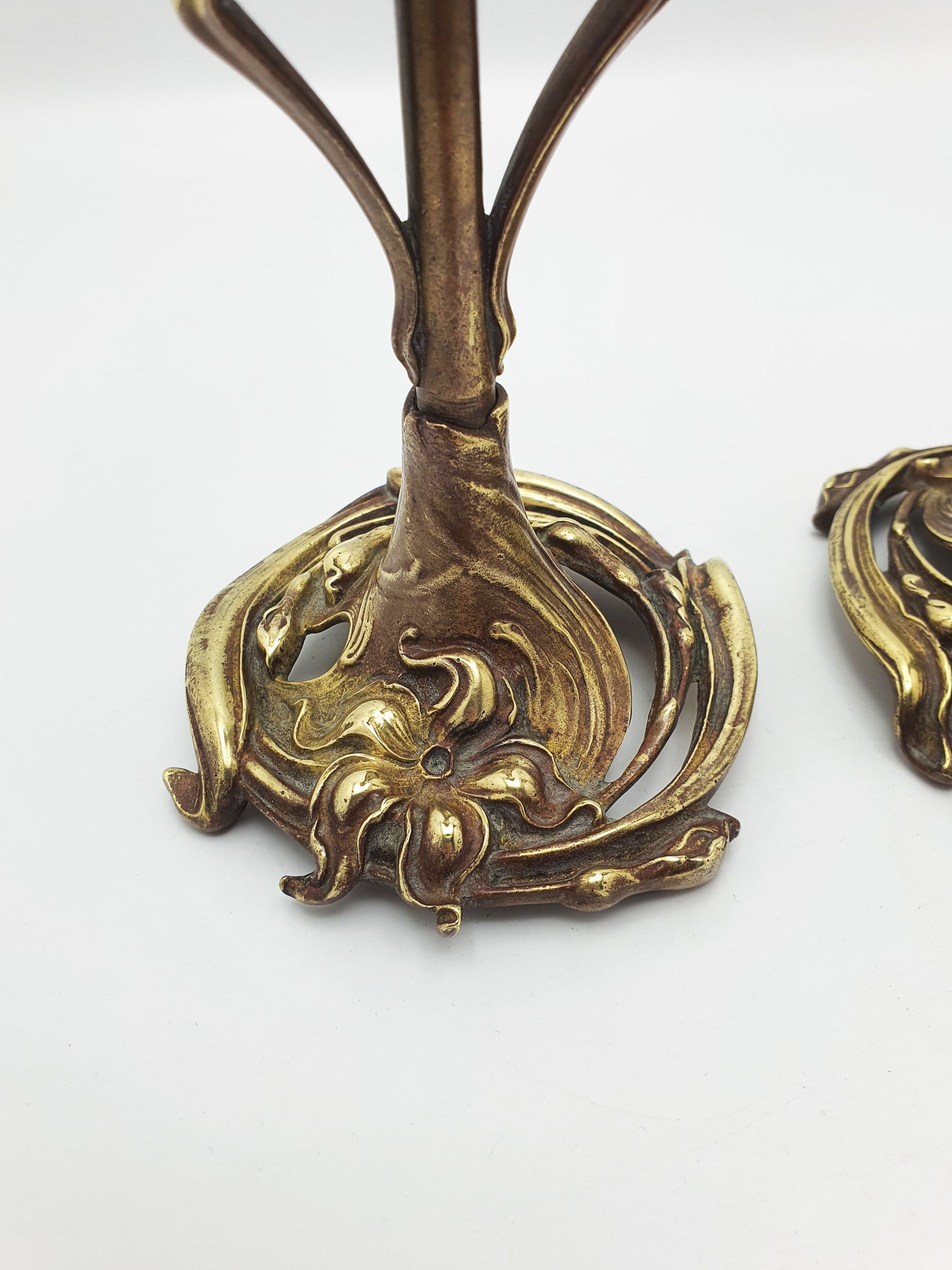 Nice Pair of French Art Nouveau Bronze Candlesticks – circa 1900