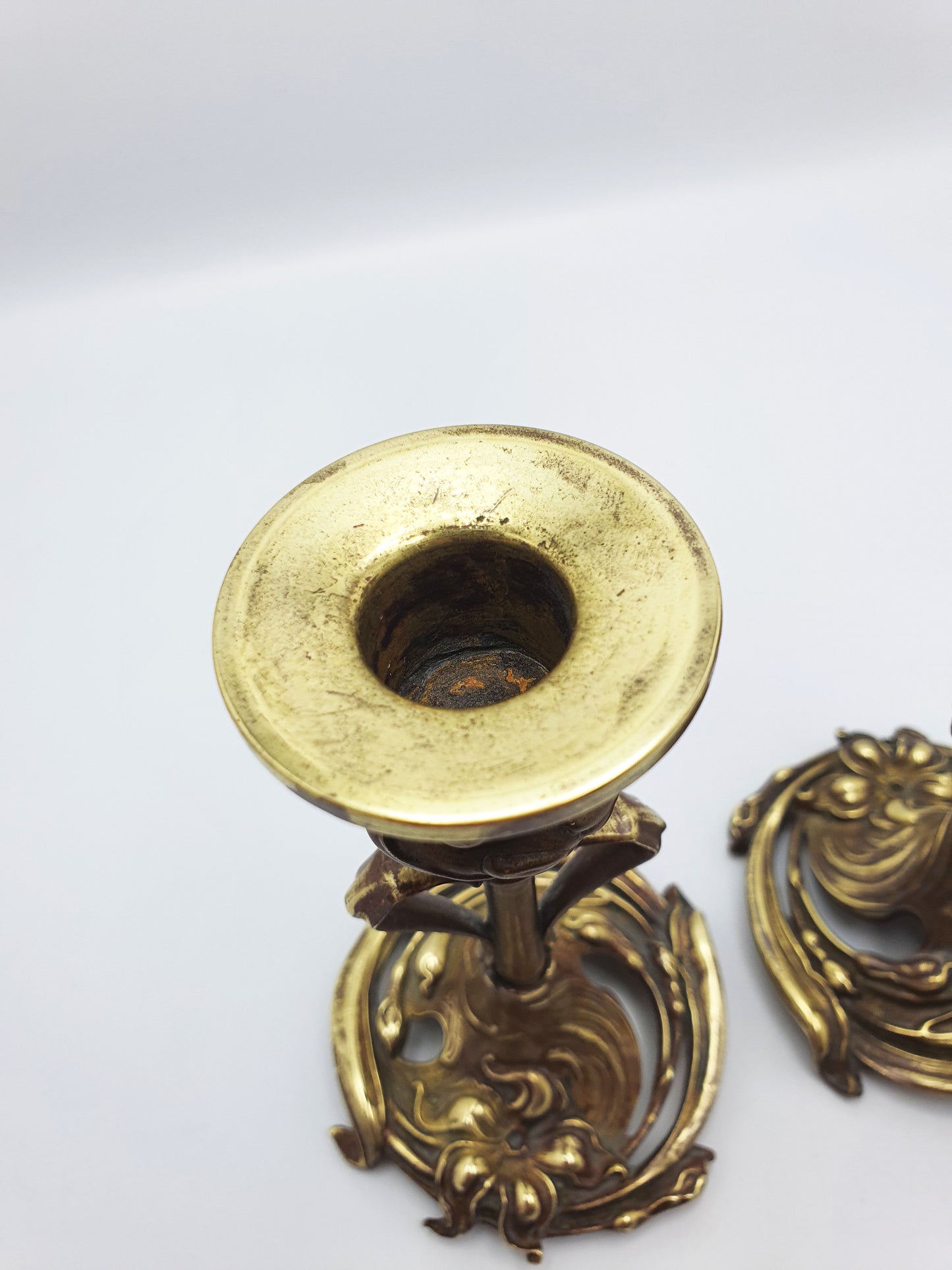 Nice Pair of French Art Nouveau Bronze Candlesticks – circa 1900