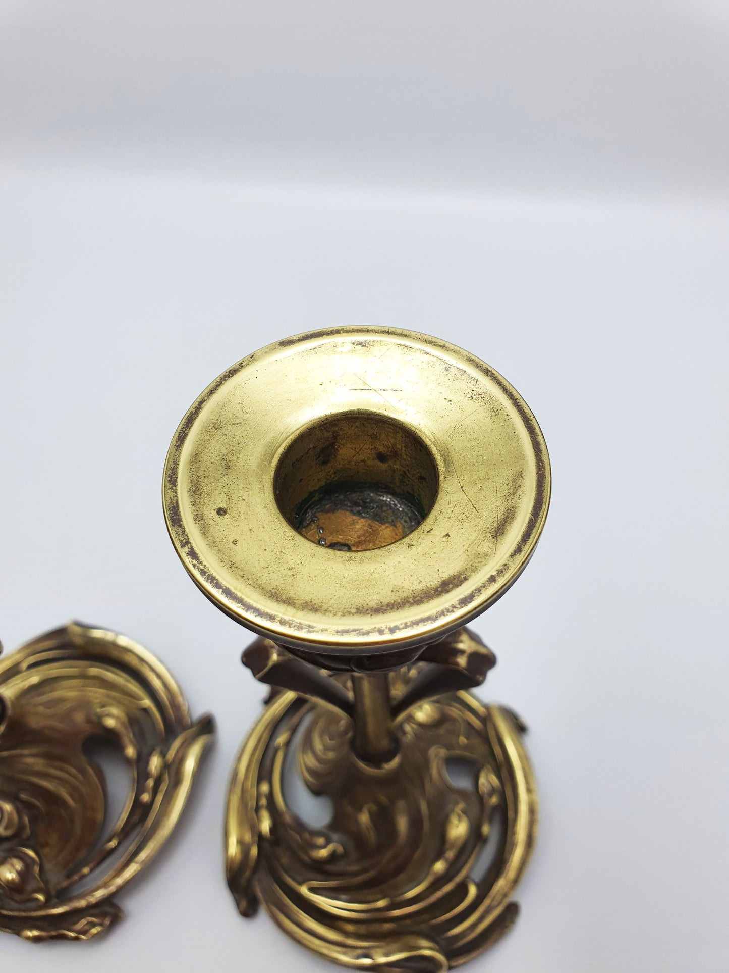 Nice Pair of French Art Nouveau Bronze Candlesticks – circa 1900