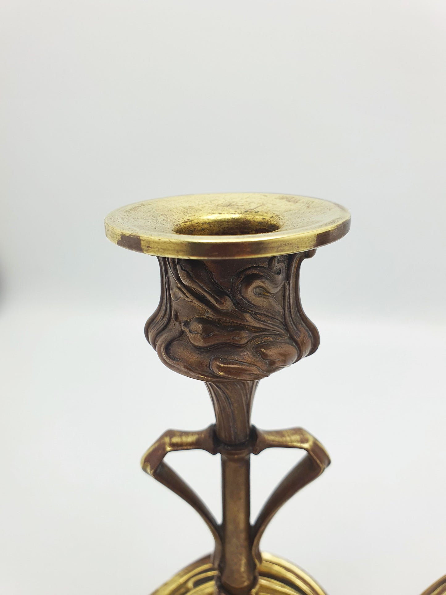 Nice Pair of French Art Nouveau Bronze Candlesticks – circa 1900