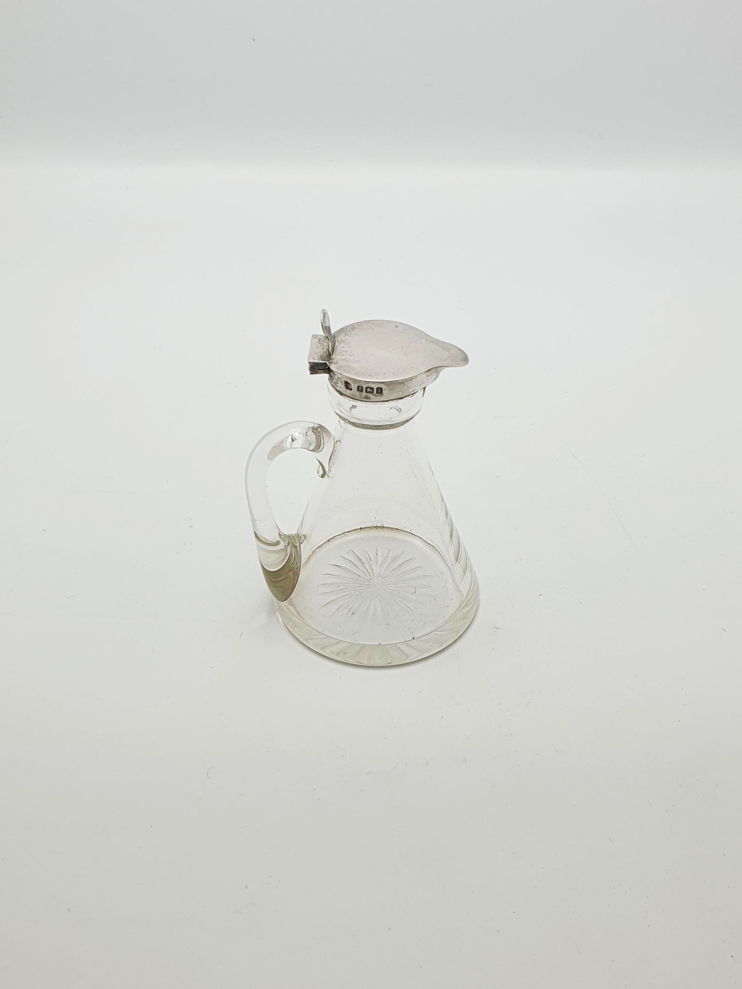 Lovely Edwardian Cut Glass & Sterling Silver Whisky Noggin - 1908