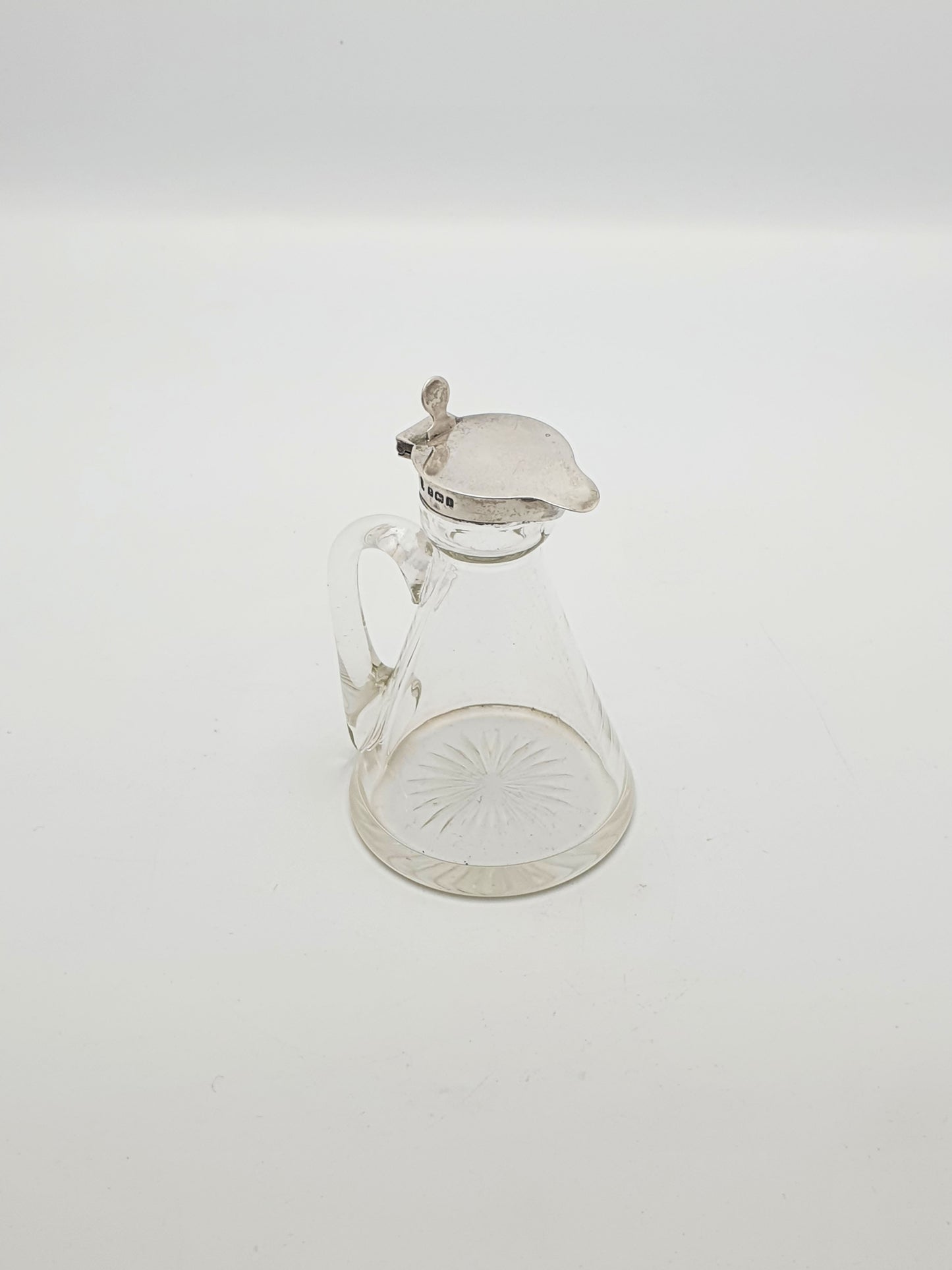 Lovely Edwardian Cut Glass & Sterling Silver Whisky Noggin - 1908