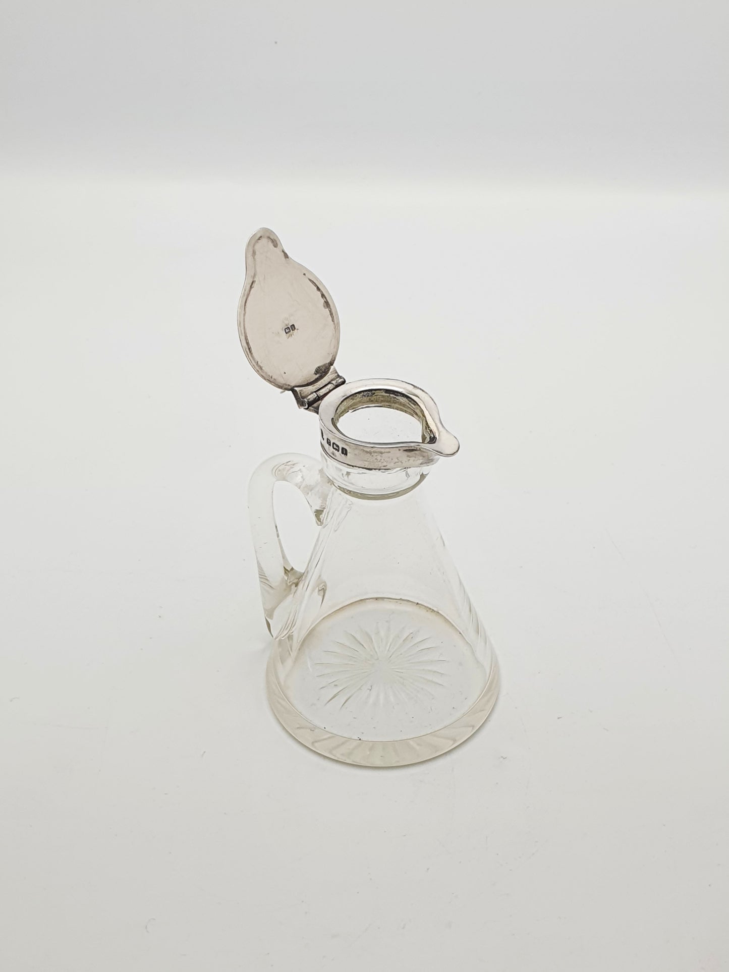 Lovely Edwardian Cut Glass & Sterling Silver Whisky Noggin - 1908