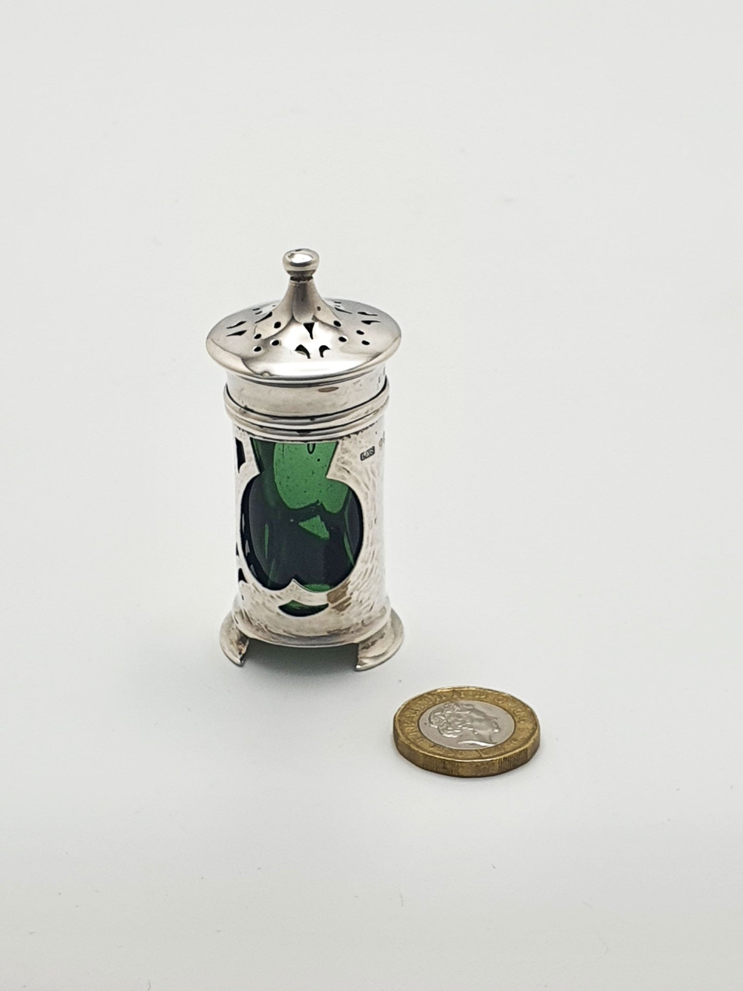 Nice Edwardian Arts and Crafts Silver Pepper Pot - 1906