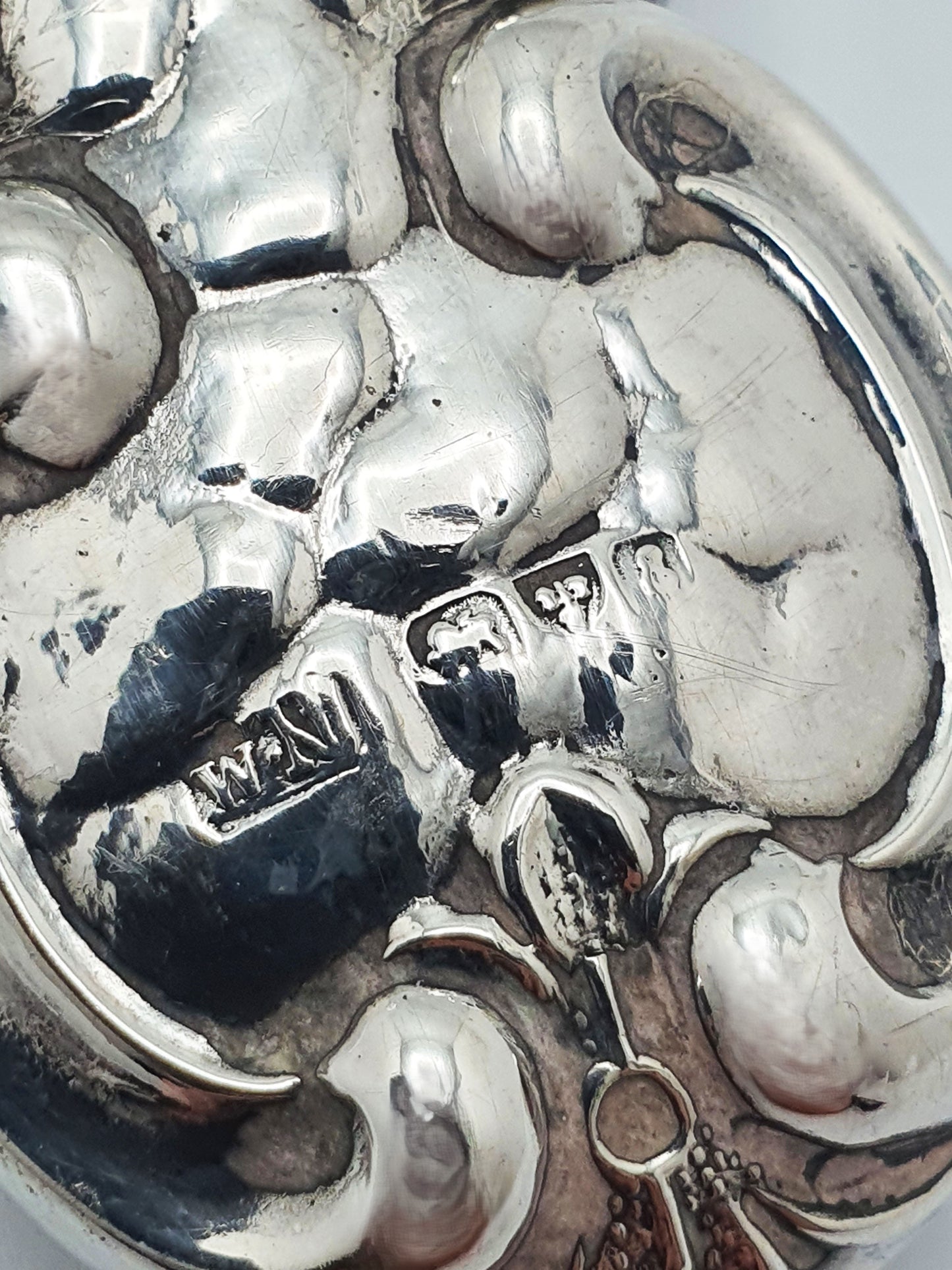 Lovely Antique Edwardian Sterling Silver Button Hook with Cherub Motif - 1905