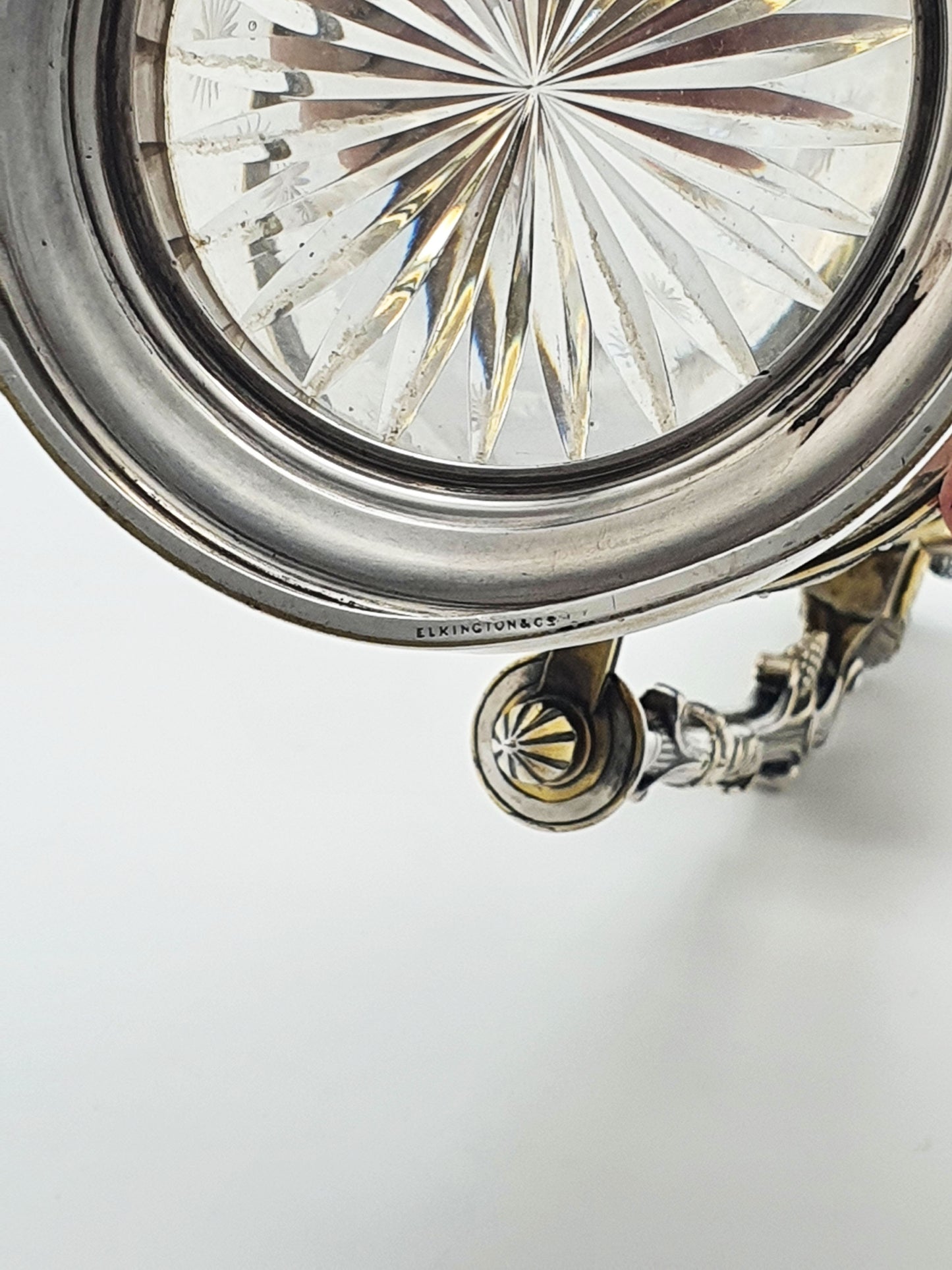 Gorgeous Antique Victorian Elkington Etched Glass & Silver-Plated Claret Jug – circa 1870