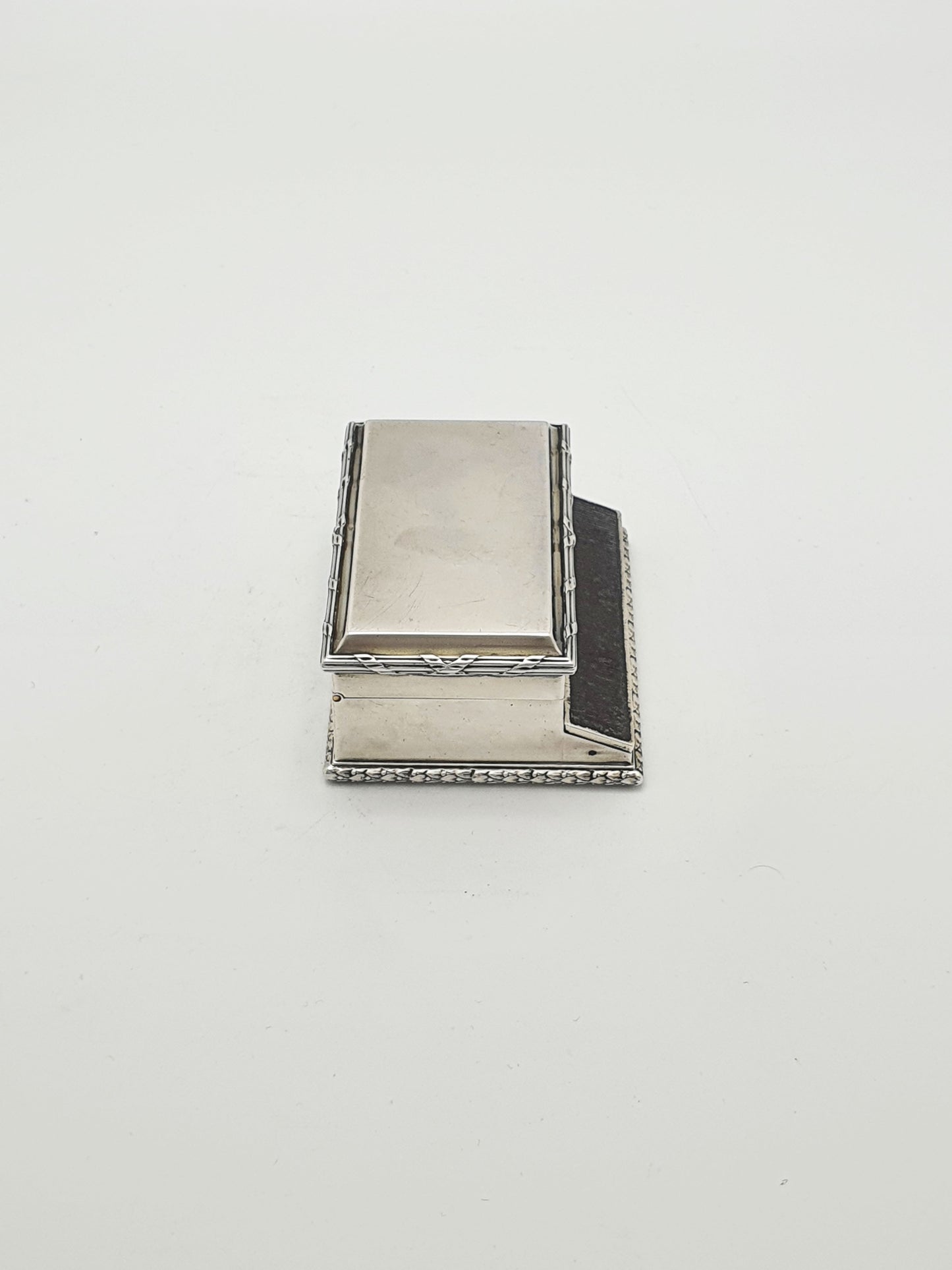 Nice Antique Silver-Plated Match Holder & Tray Desk Set – circa 1920