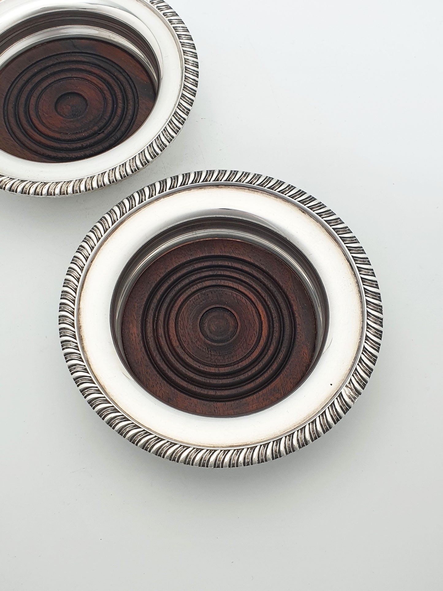 Nice Pair of Antique Silver-Plated Wine Bottle Coasters – circa 1920