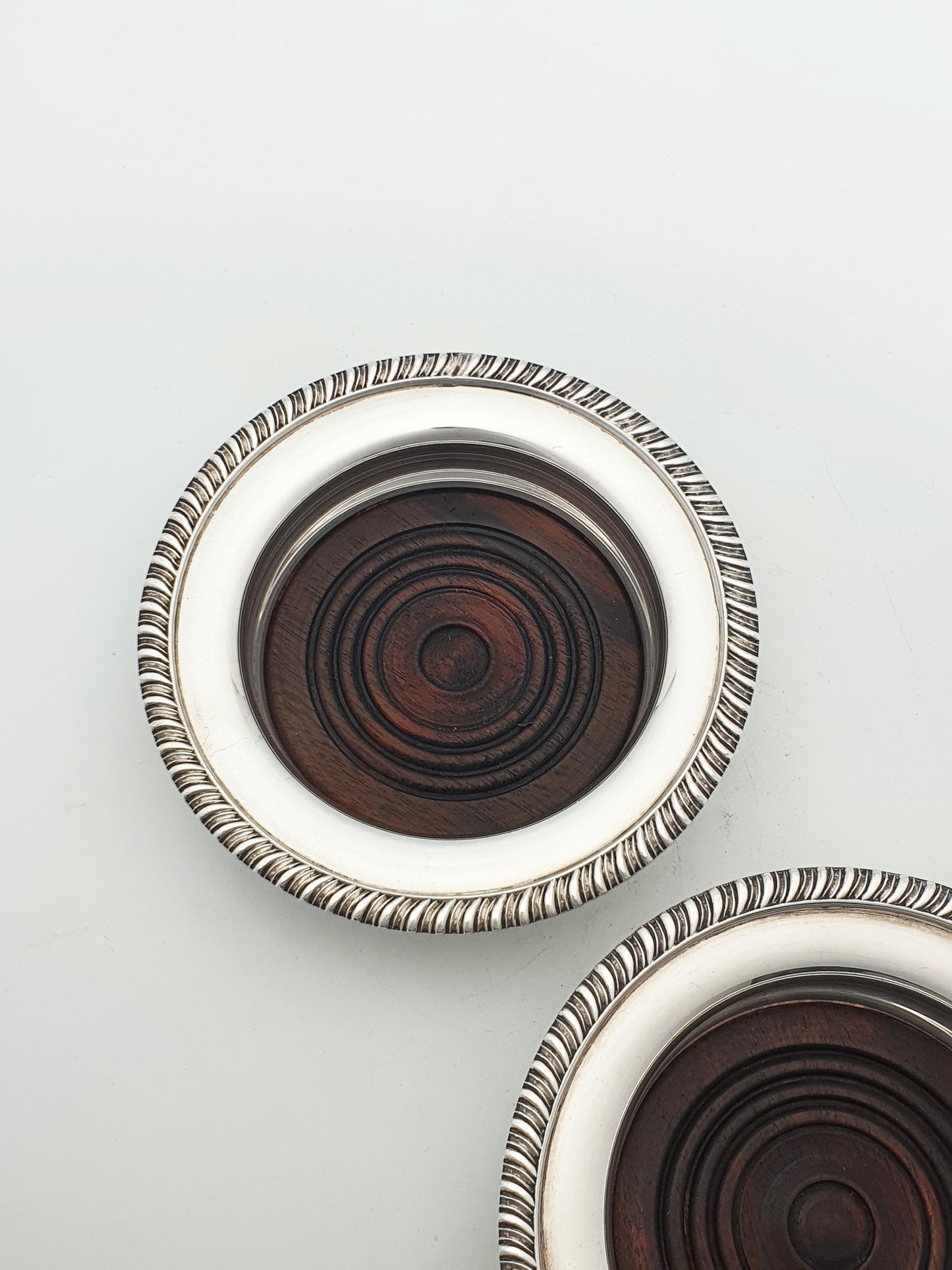 Nice Pair of Antique Silver-Plated Wine Bottle Coasters – circa 1920