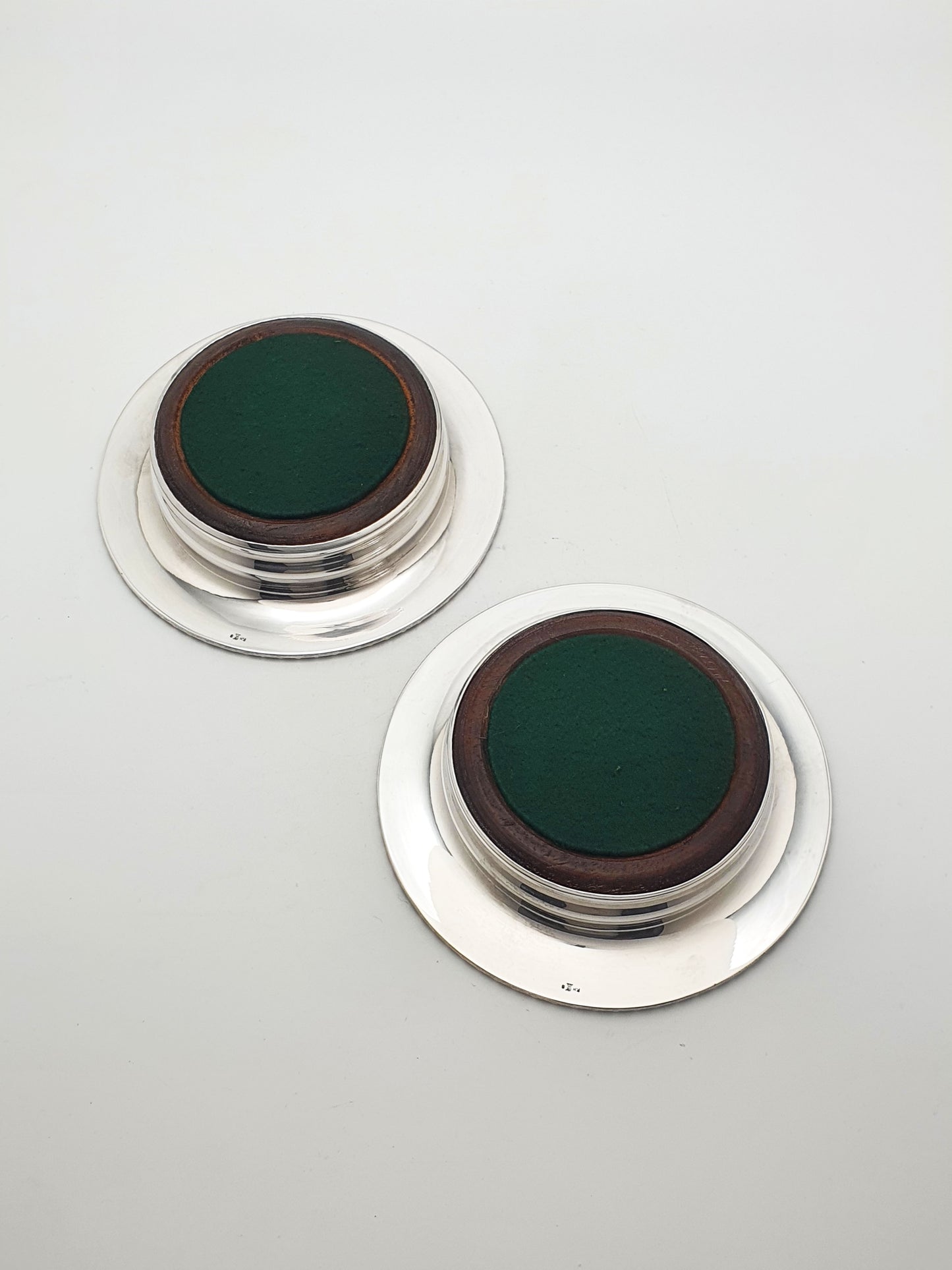 Nice Pair of Antique Silver-Plated Wine Bottle Coasters – circa 1920