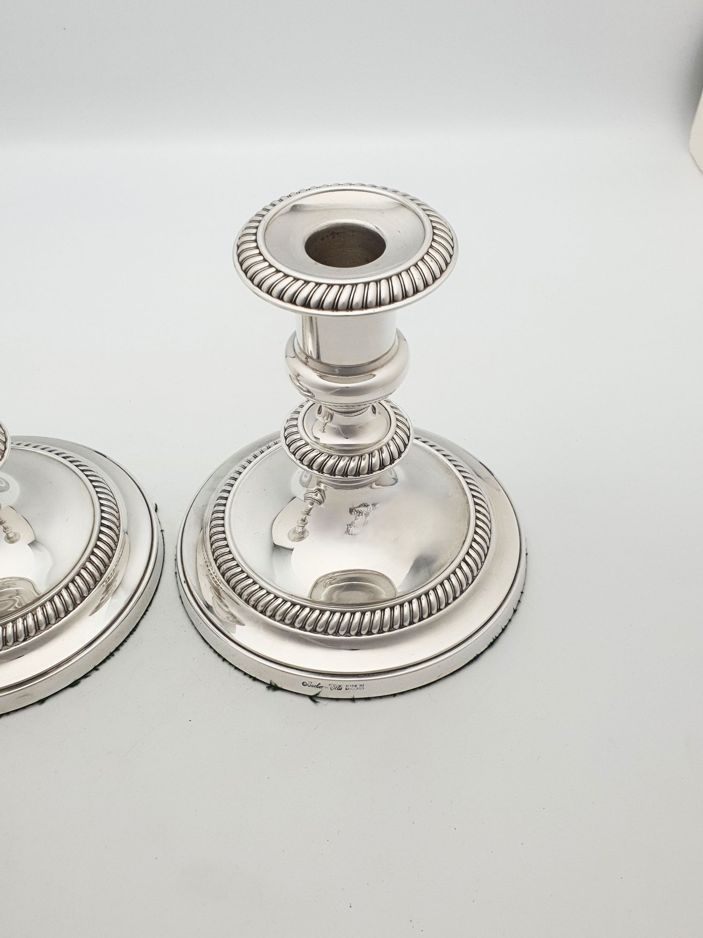 Nice Pair of Antique English Low Candlesticks – circa 1920