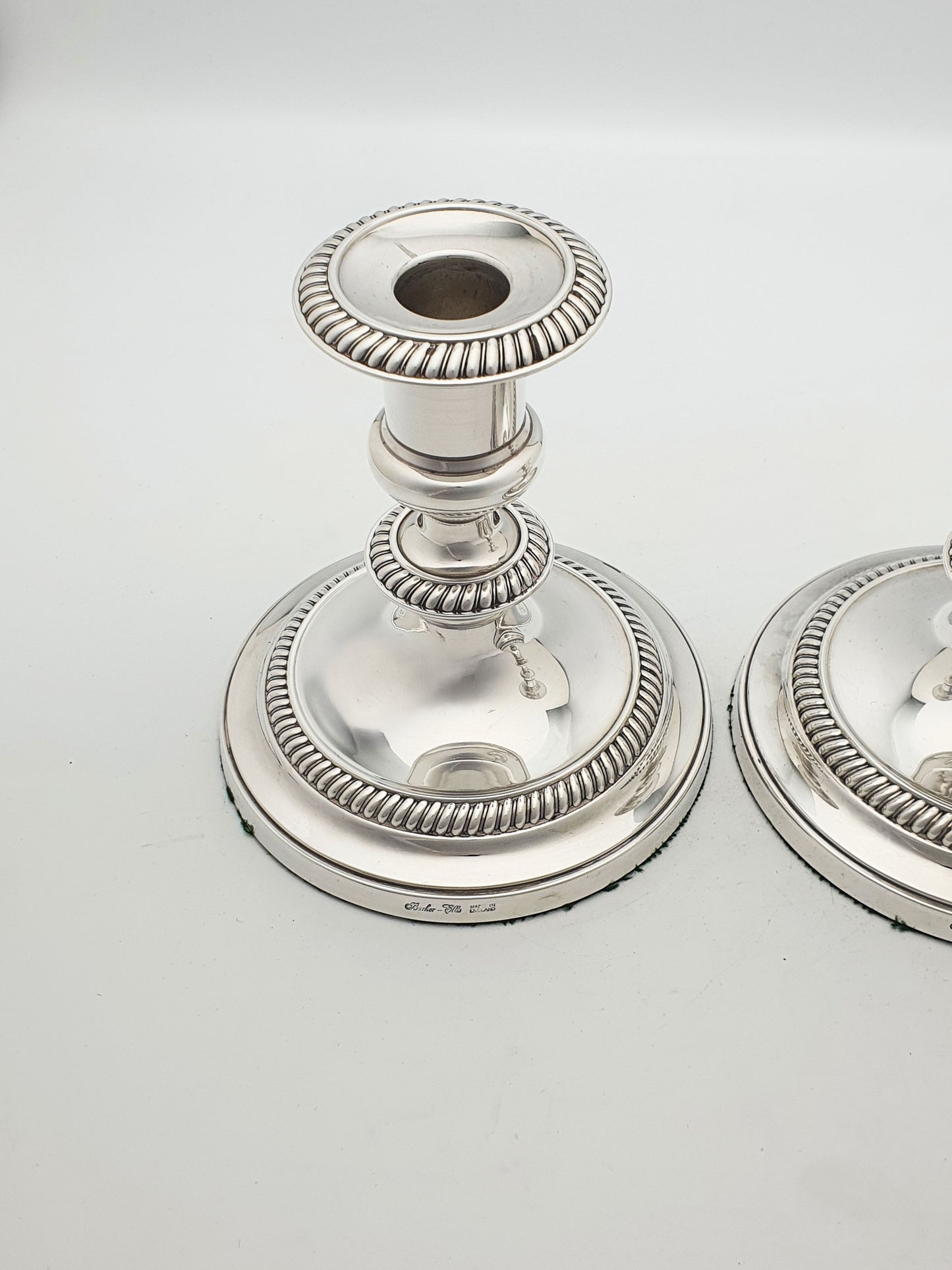 Nice Pair of Antique English Low Candlesticks – circa 1920